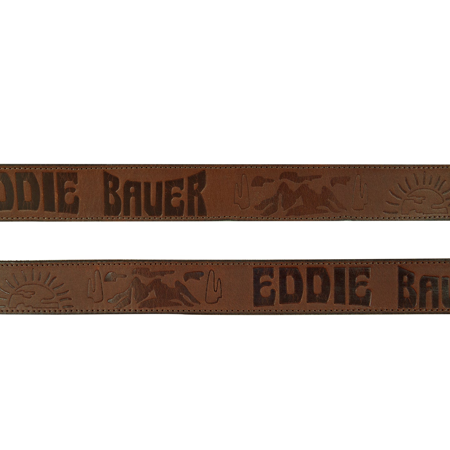 Debossed Eddie Bauer Logo Leather Belt-TAN-2