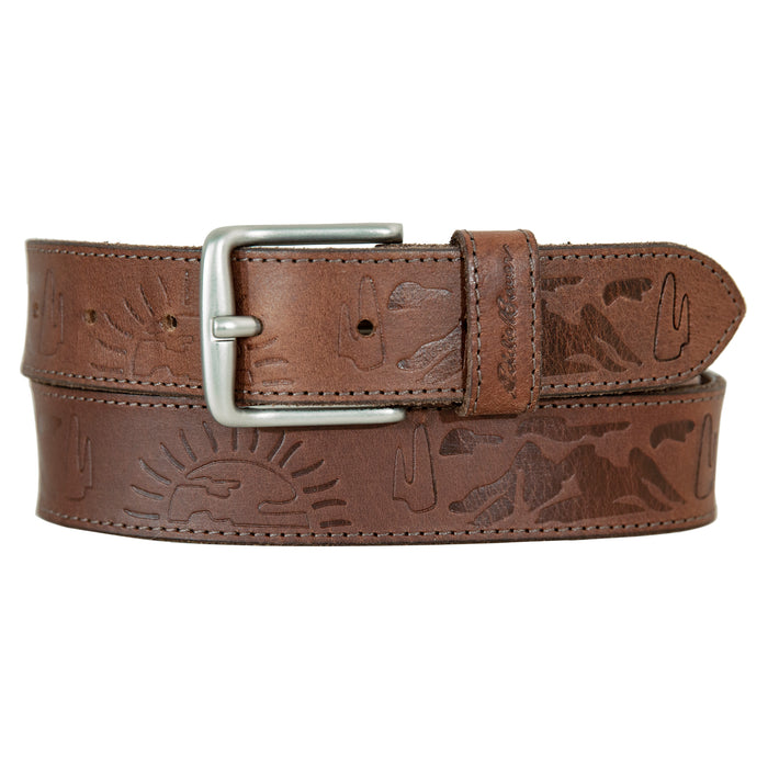 Debossed Eddie Bauer Logo Leather Belt