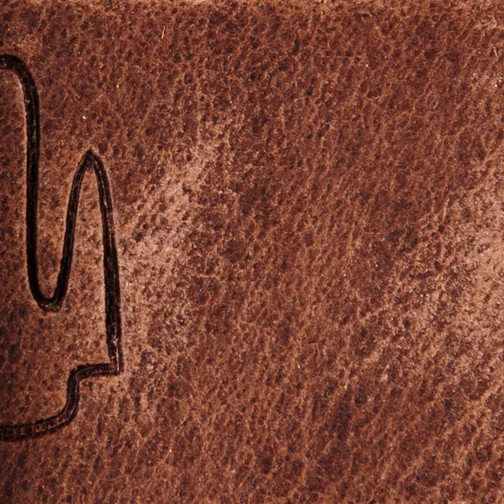 Debossed Eddie Bauer Logo Leather Belt-TAN-3