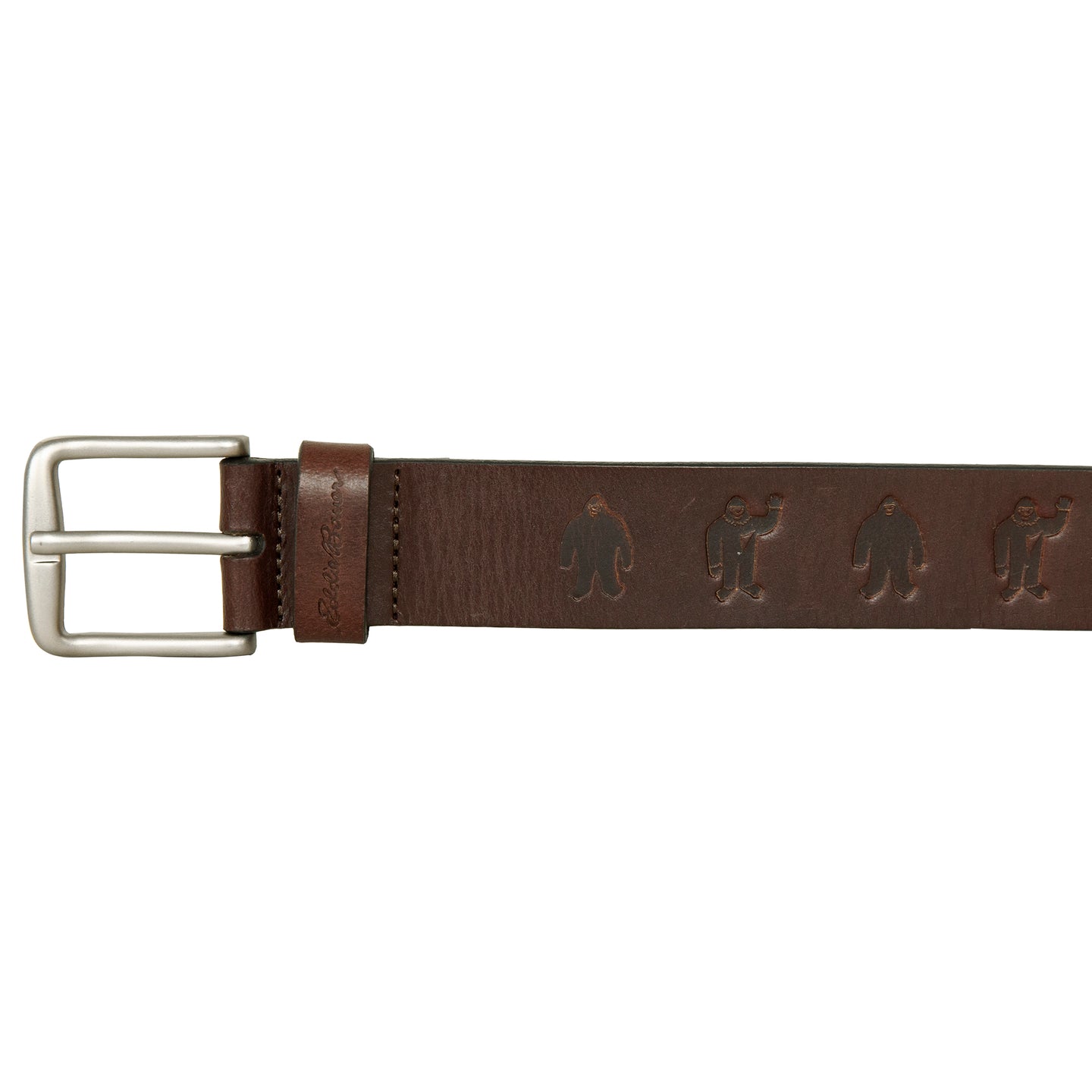 Embossed Sasquatch Harness Leather Belt-Brown-6