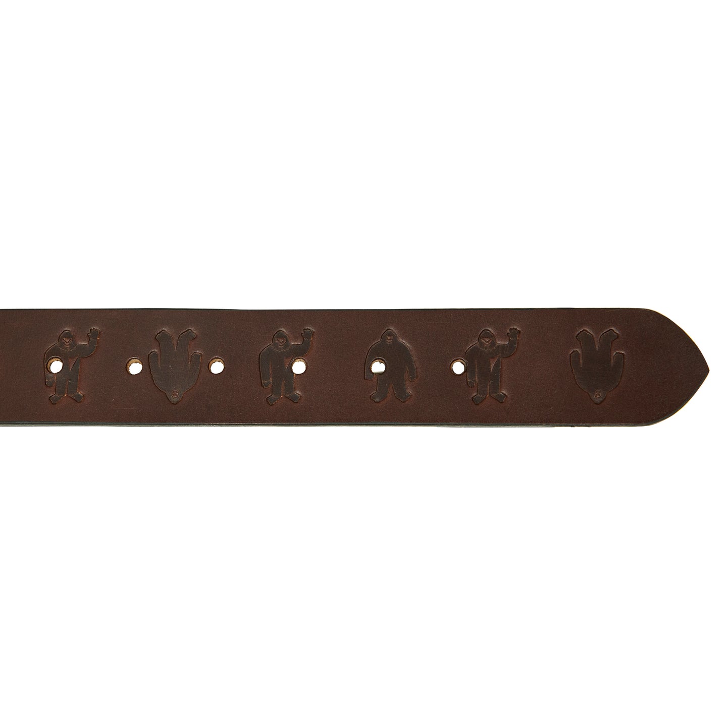 Embossed Sasquatch Harness Leather Belt-Brown-7