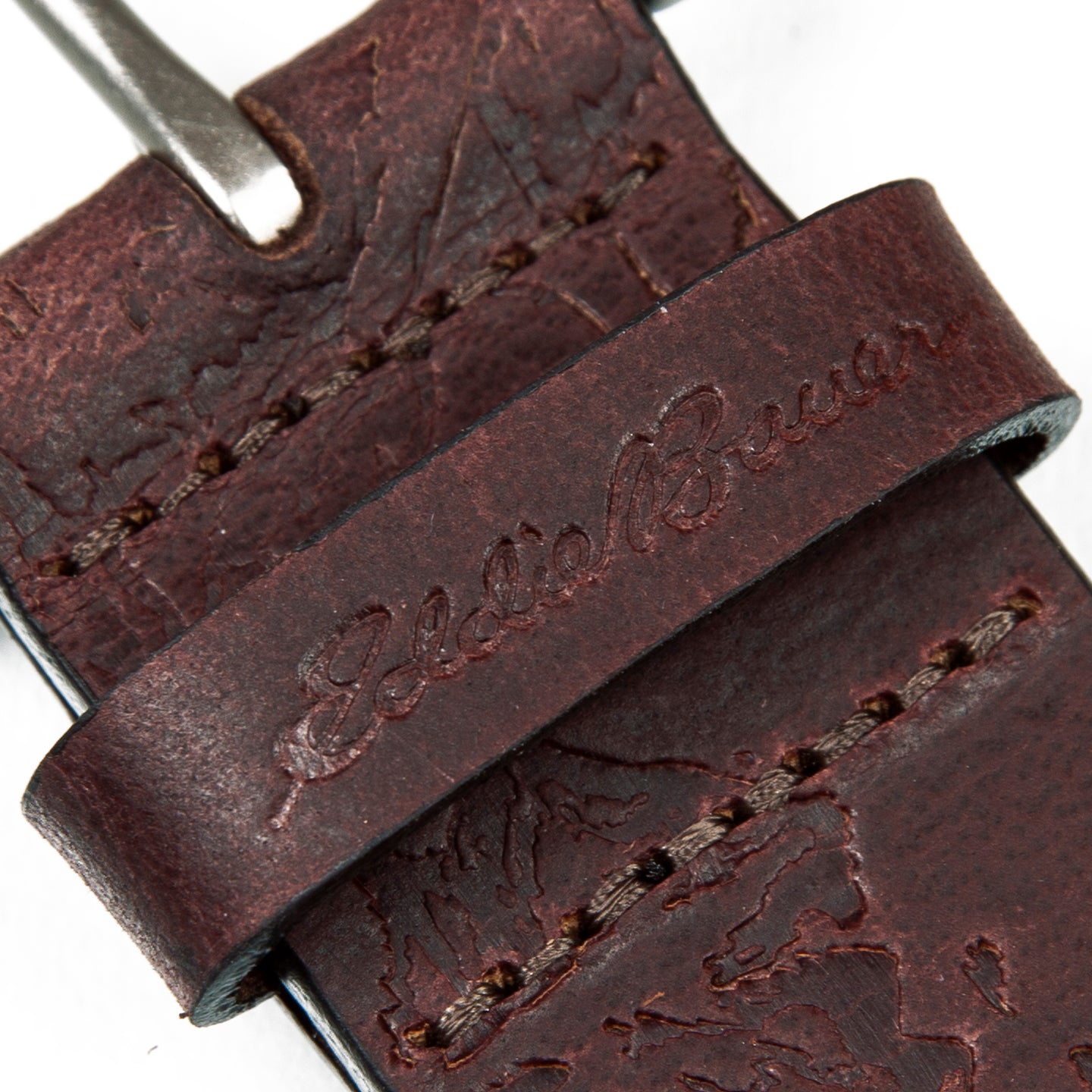 Debossed Live Your Adventure Leather Belt-Brown-2