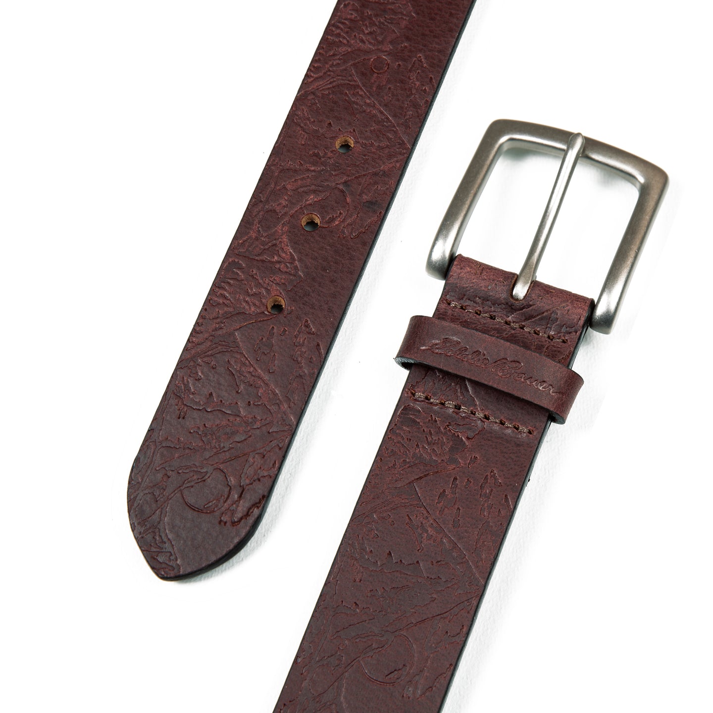 Debossed Live Your Adventure Leather Belt-Brown-3
