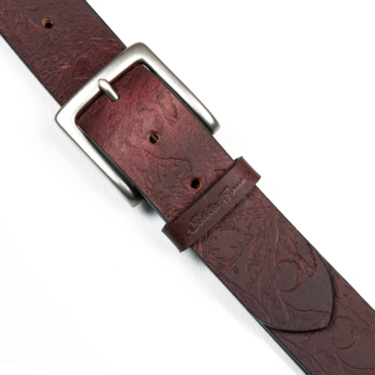 Debossed Live Your Adventure Leather Belt-Brown-4