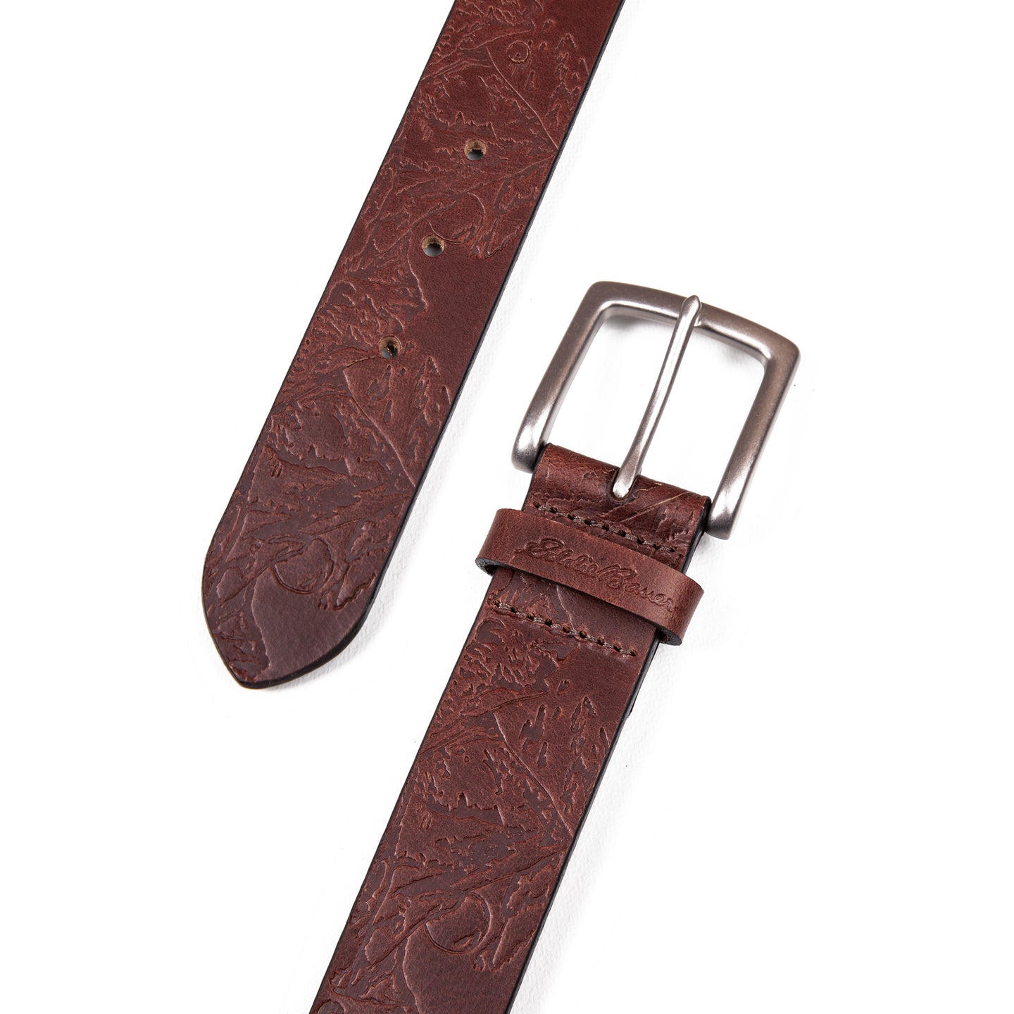 Debossed Live Your Adventure Leather Belt-TAN-8