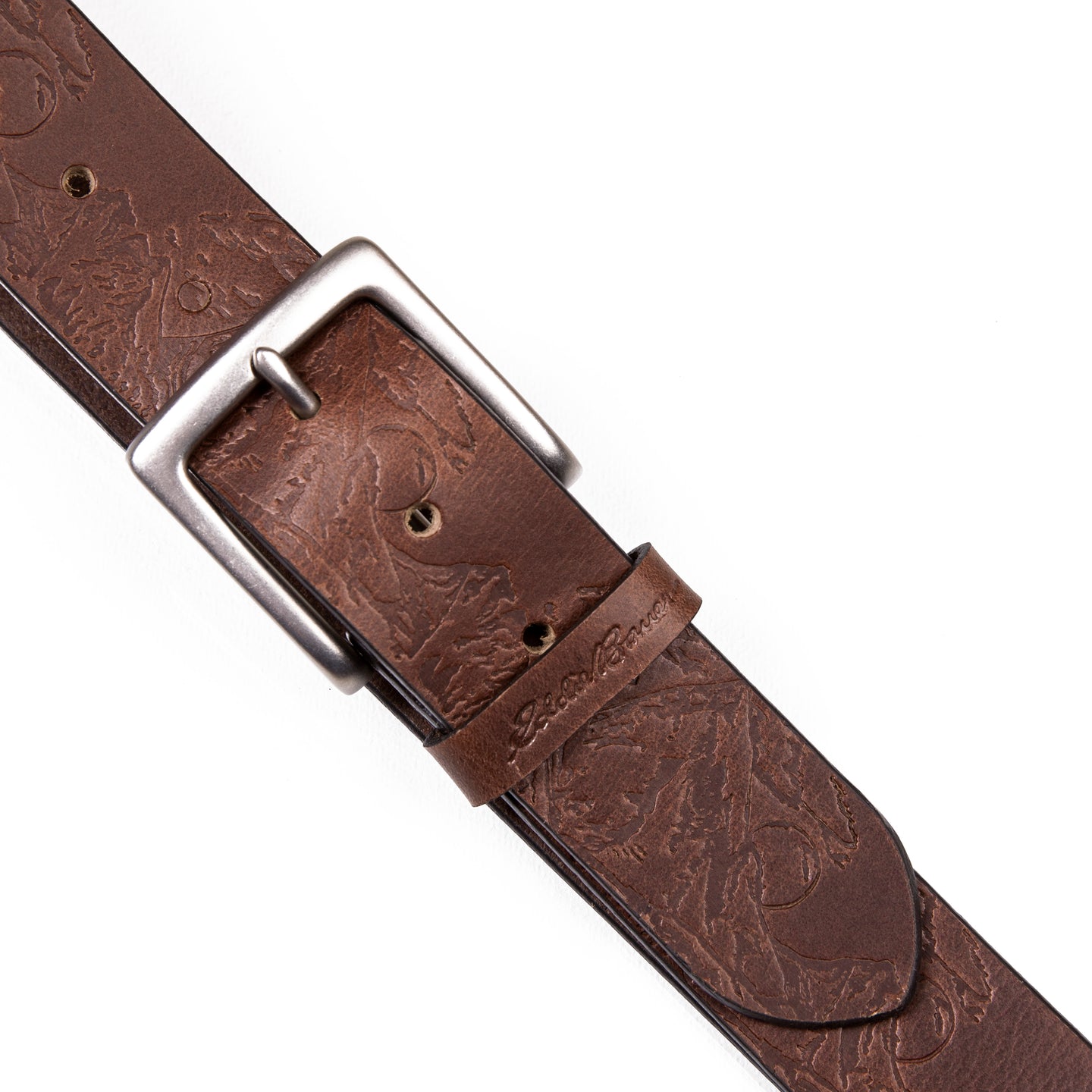 Debossed Live Your Adventure Leather Belt-TAN-9
