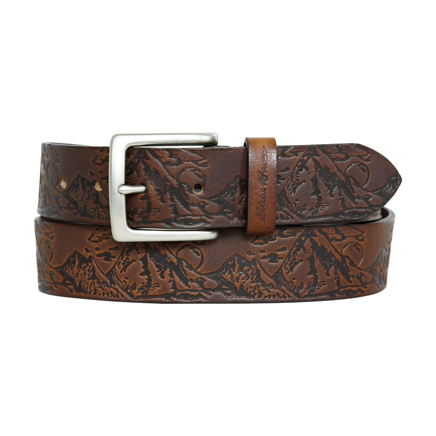 Debossed Live Your Adventure Leather Belt-TAN-6