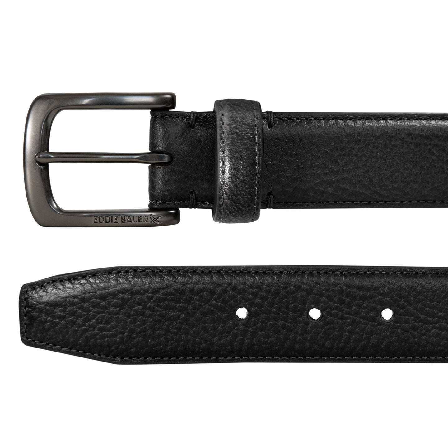Classic Feather Edge Leather Belt-Black-2