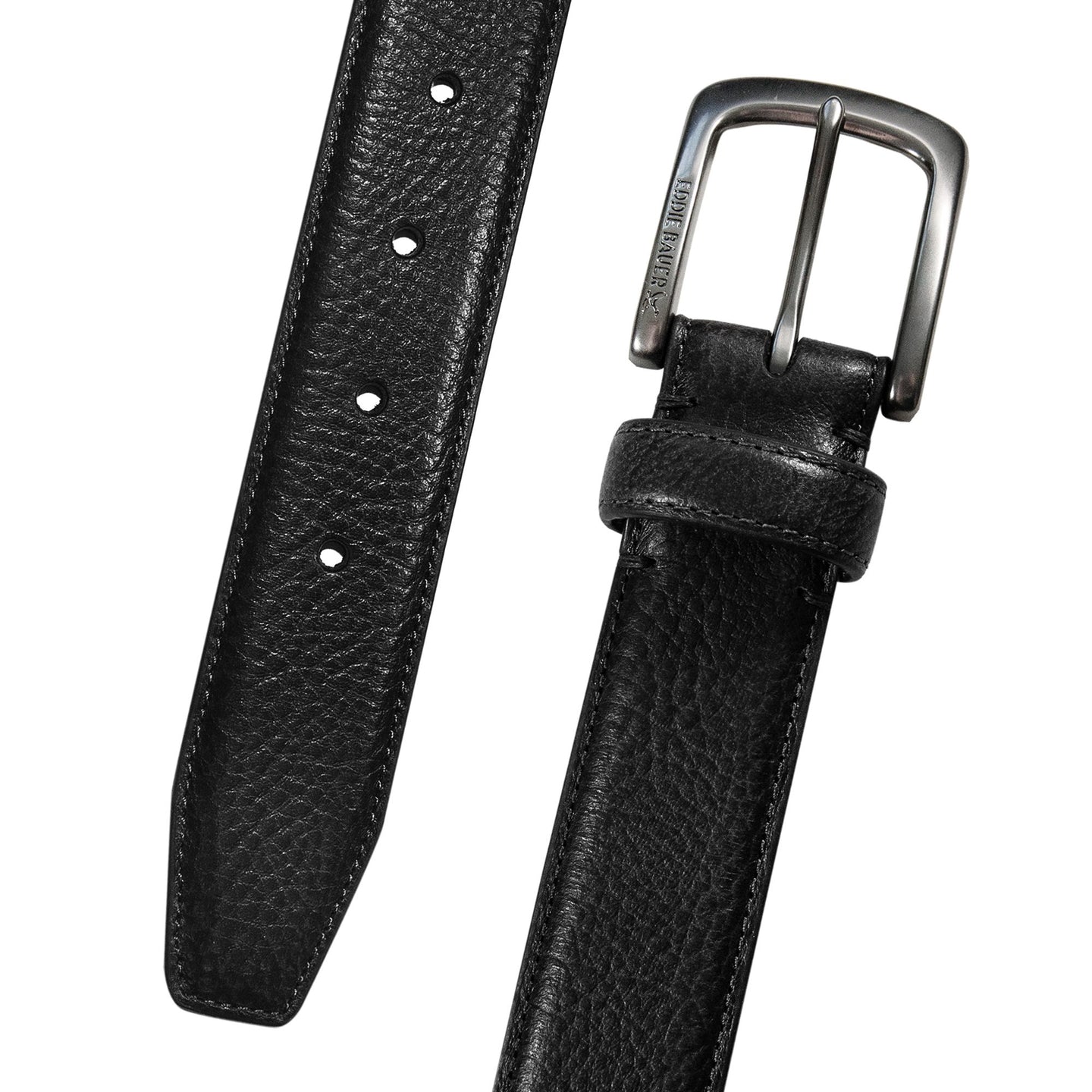 Classic Feather Edge Leather Belt-Black-4