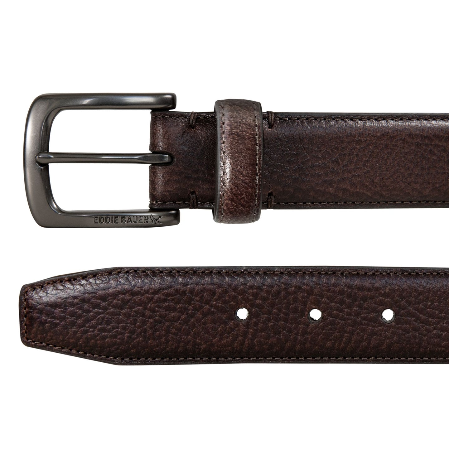 Classic Feather Edge Leather Belt-Brown-7