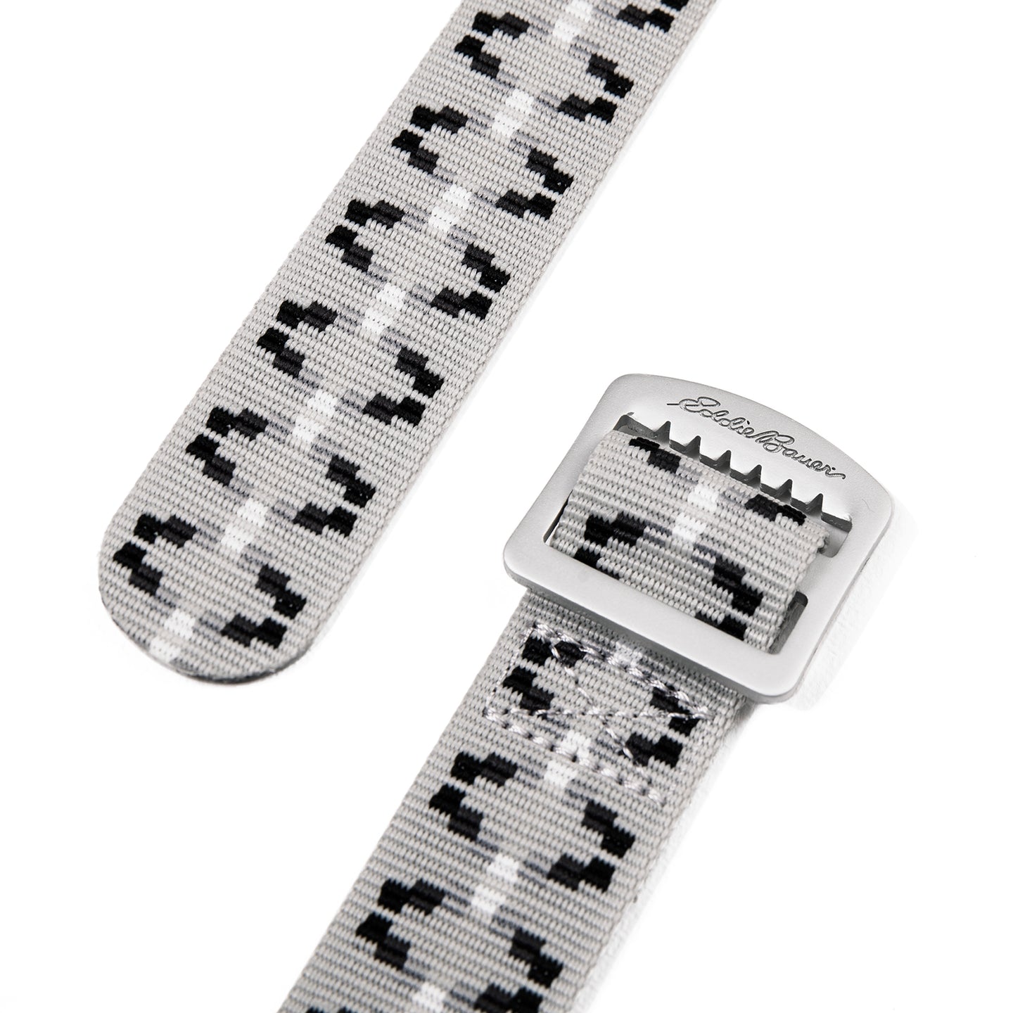 Cascade Webbing Belt With Engraved Metal Buckle-Silver-4