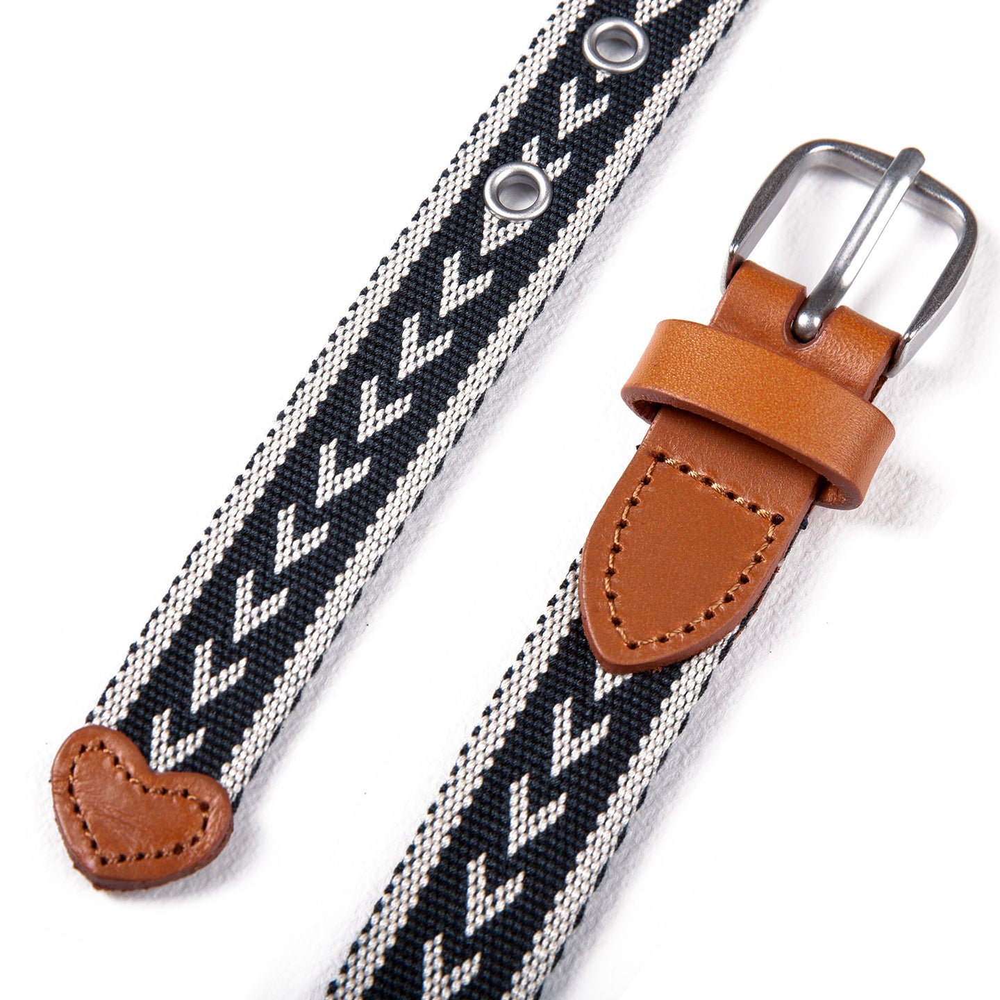 Cascade Woven Belt With Metal Buckle-Navy-2