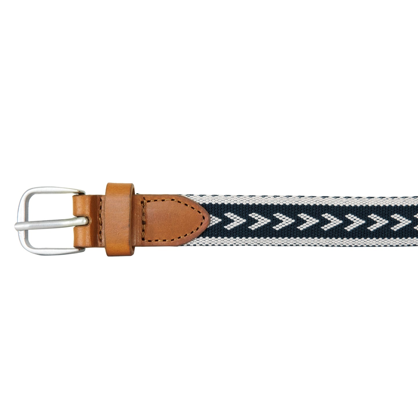 Cascade Woven Belt With Metal Buckle-Navy-4