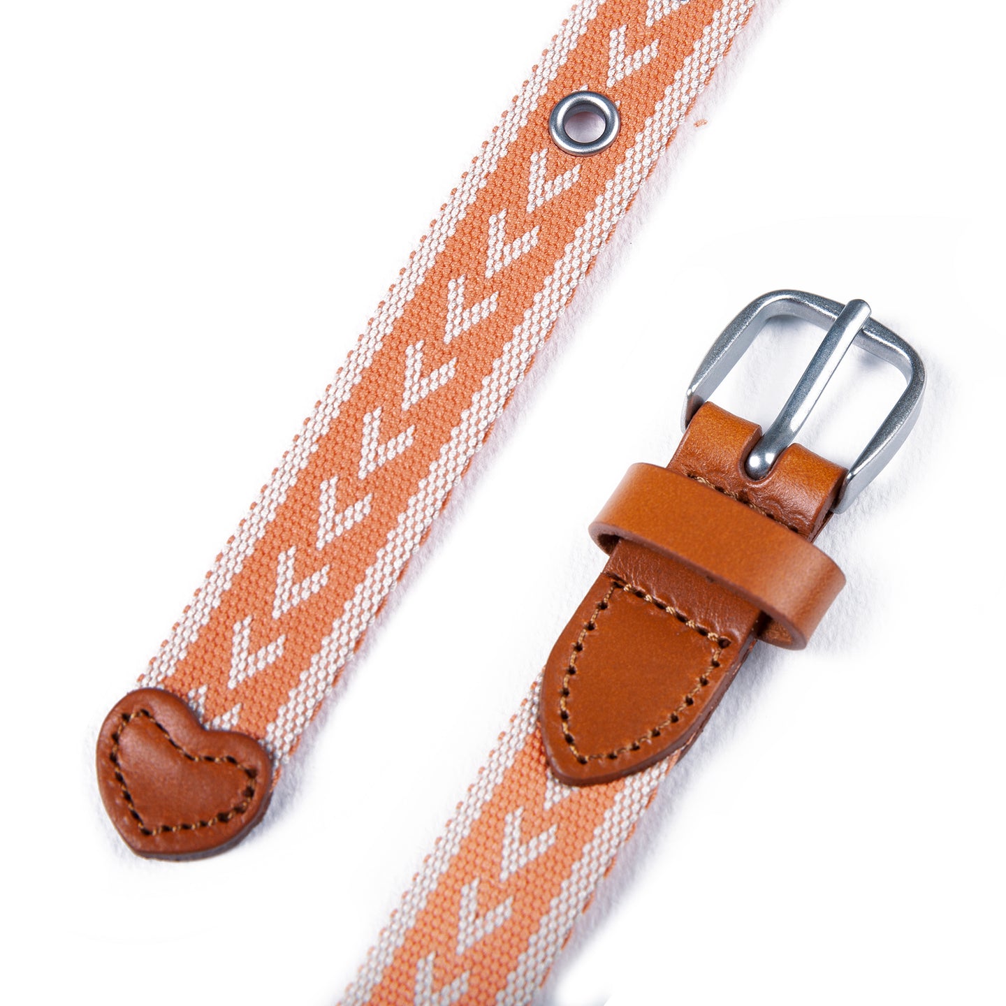 Cascade Woven Belt With Metal Buckle-Coral-14
