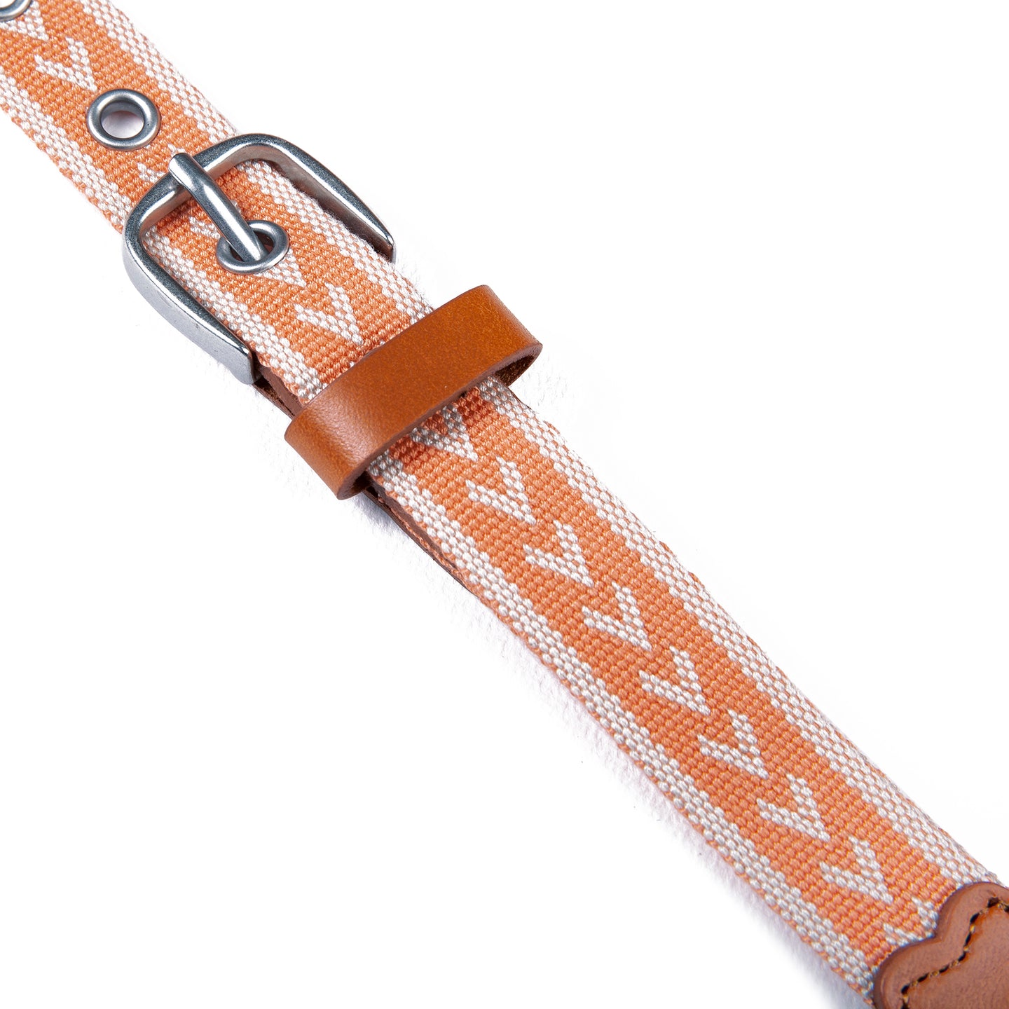 Cascade Woven Belt With Metal Buckle-Coral-15