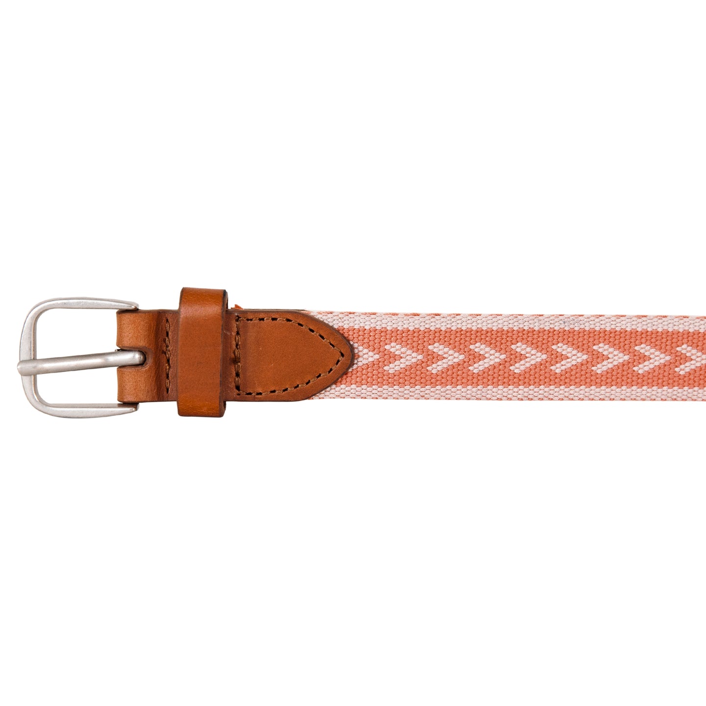 Cascade Woven Belt With Metal Buckle-Coral-16