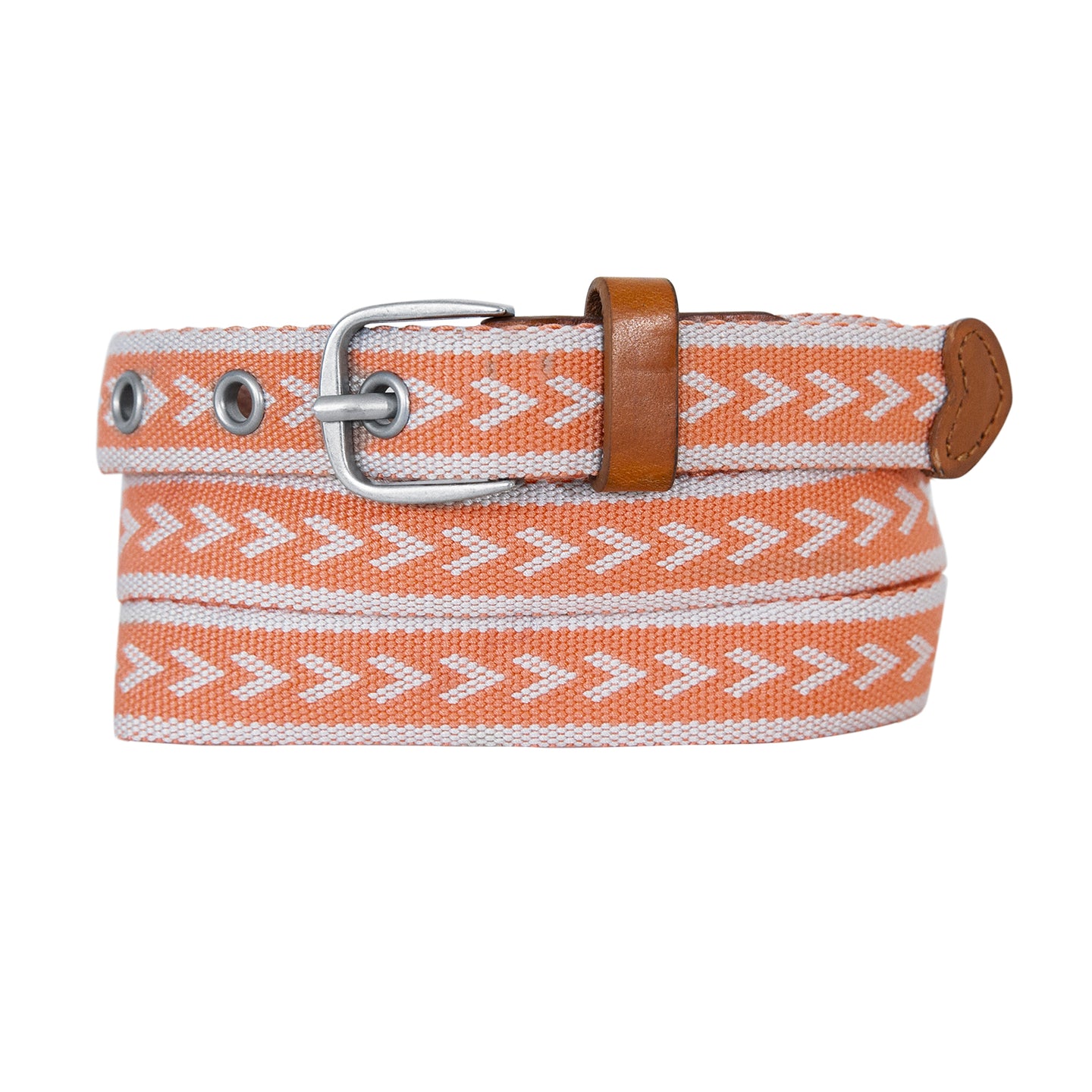 Cascade Woven Belt With Metal Buckle-Coral-13