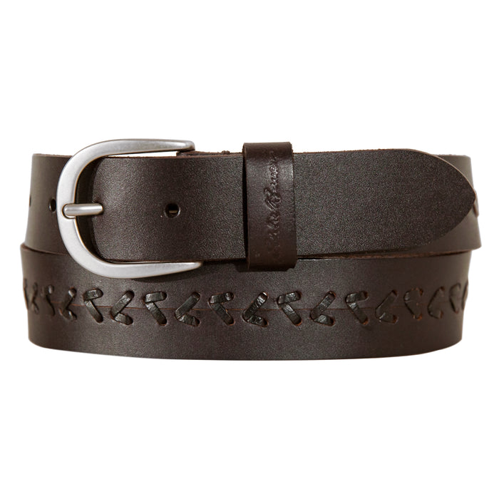 Center Lacing Detailed Leather Belt