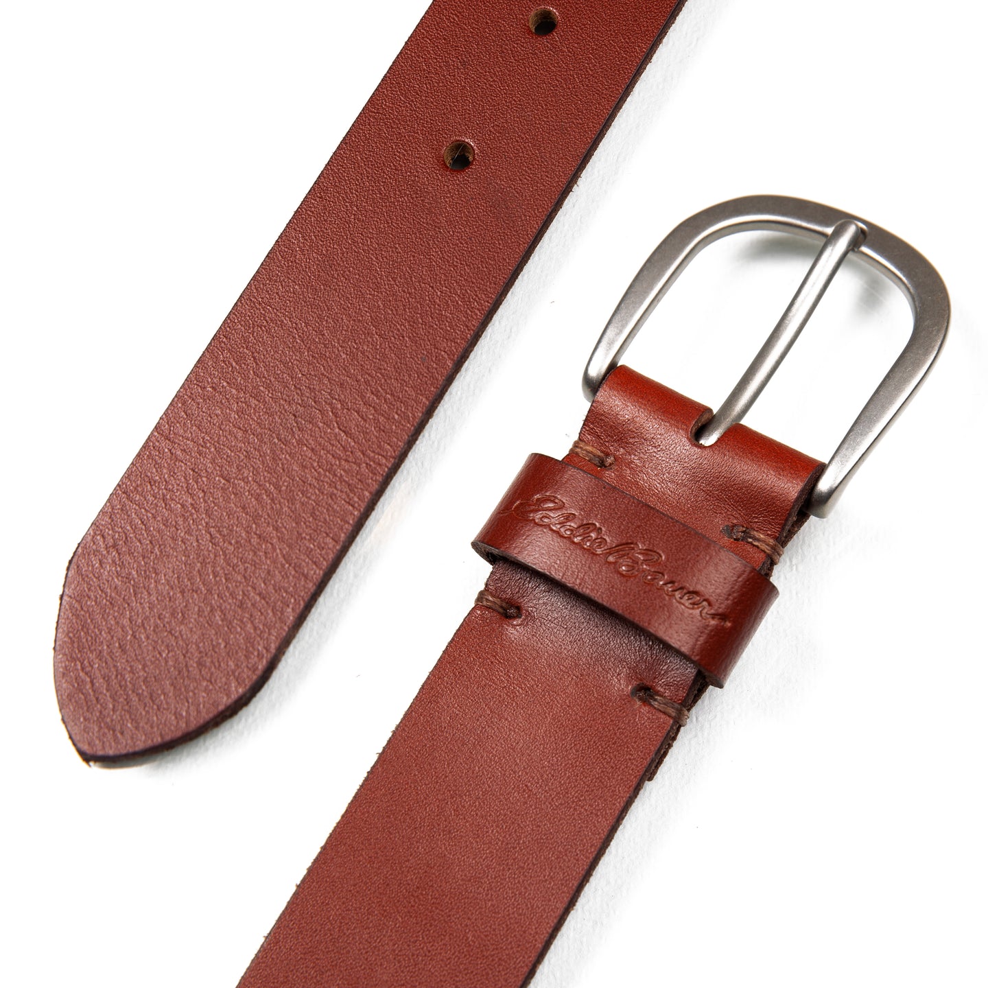 Center Lacing Detailed Leather Belt-TAN-8