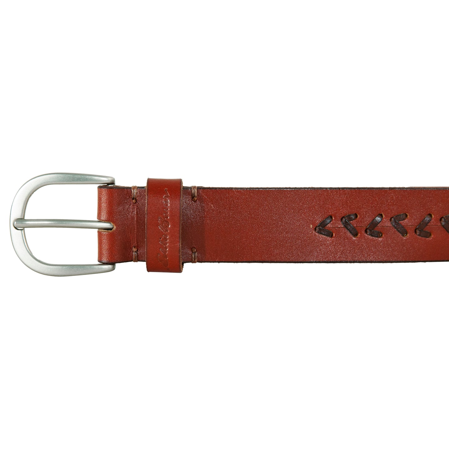 Center Lacing Detailed Leather Belt-TAN-10