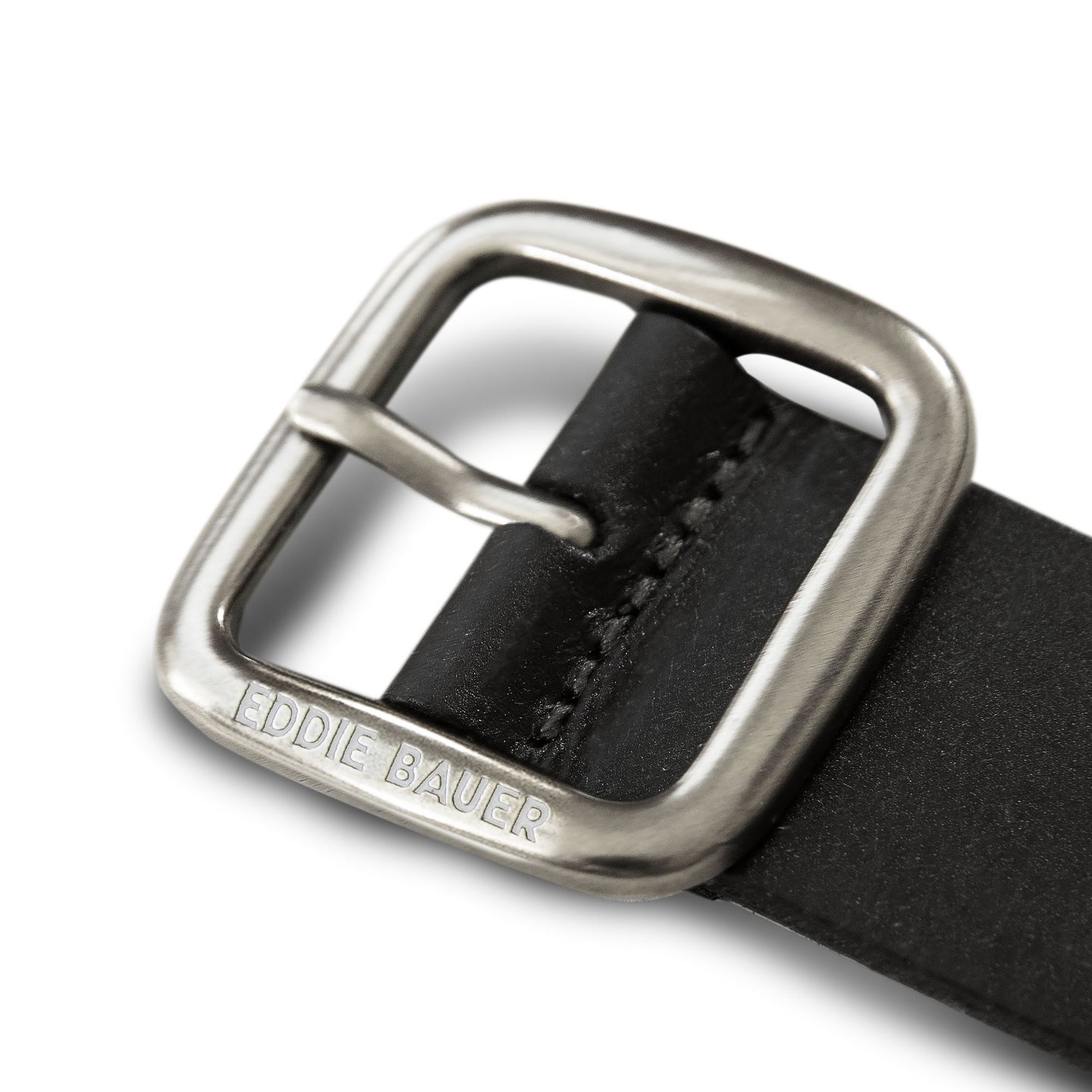 Center Bar Leather Jean Belt-Black-3