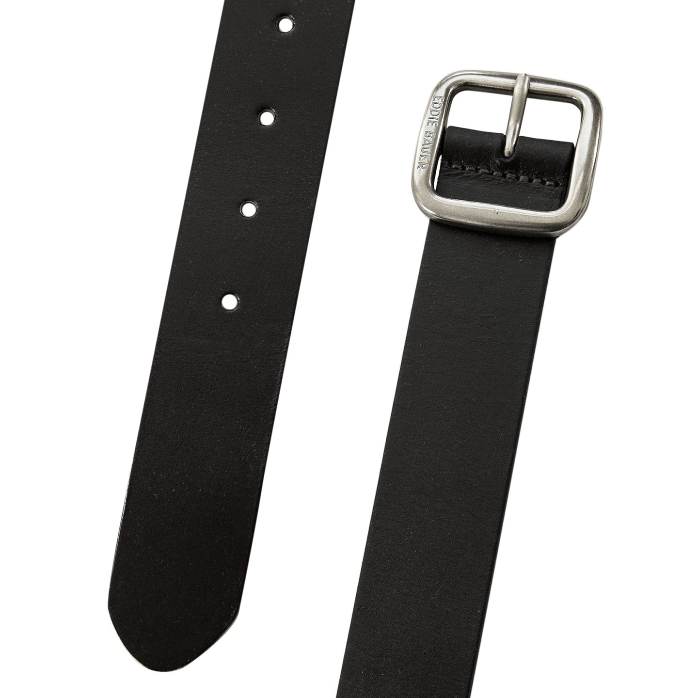 Center Bar Leather Jean Belt-Black-4