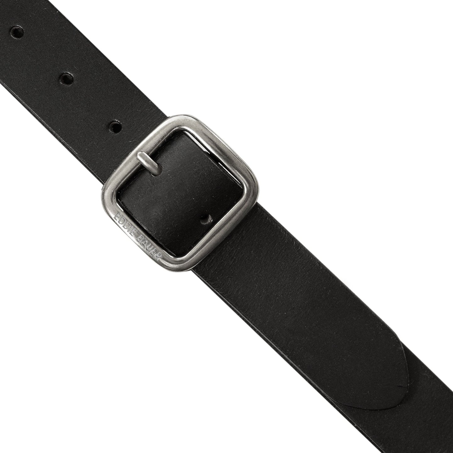 Center Bar Leather Jean Belt-Black-5