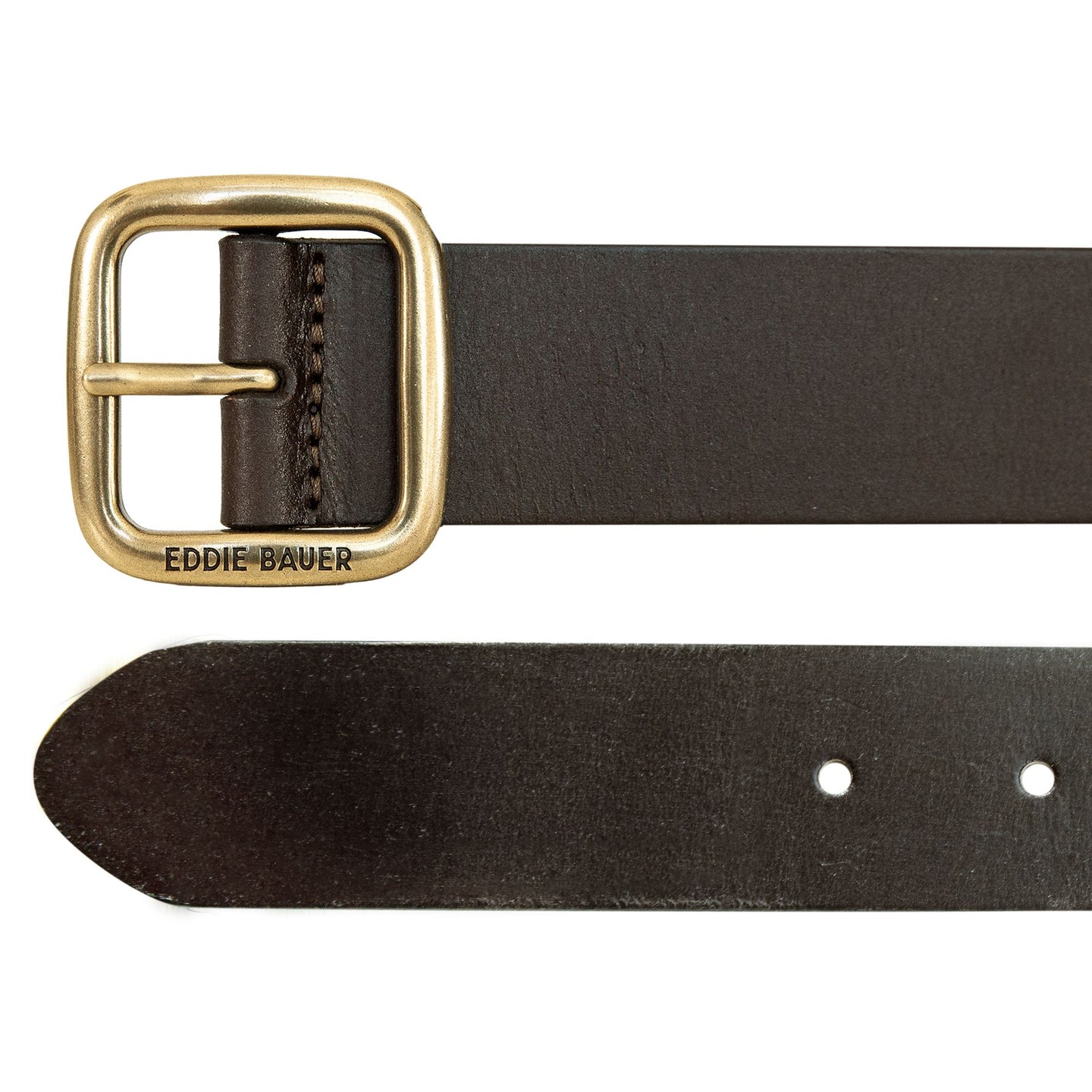 Center Bar Leather Jean Belt-Brown-7