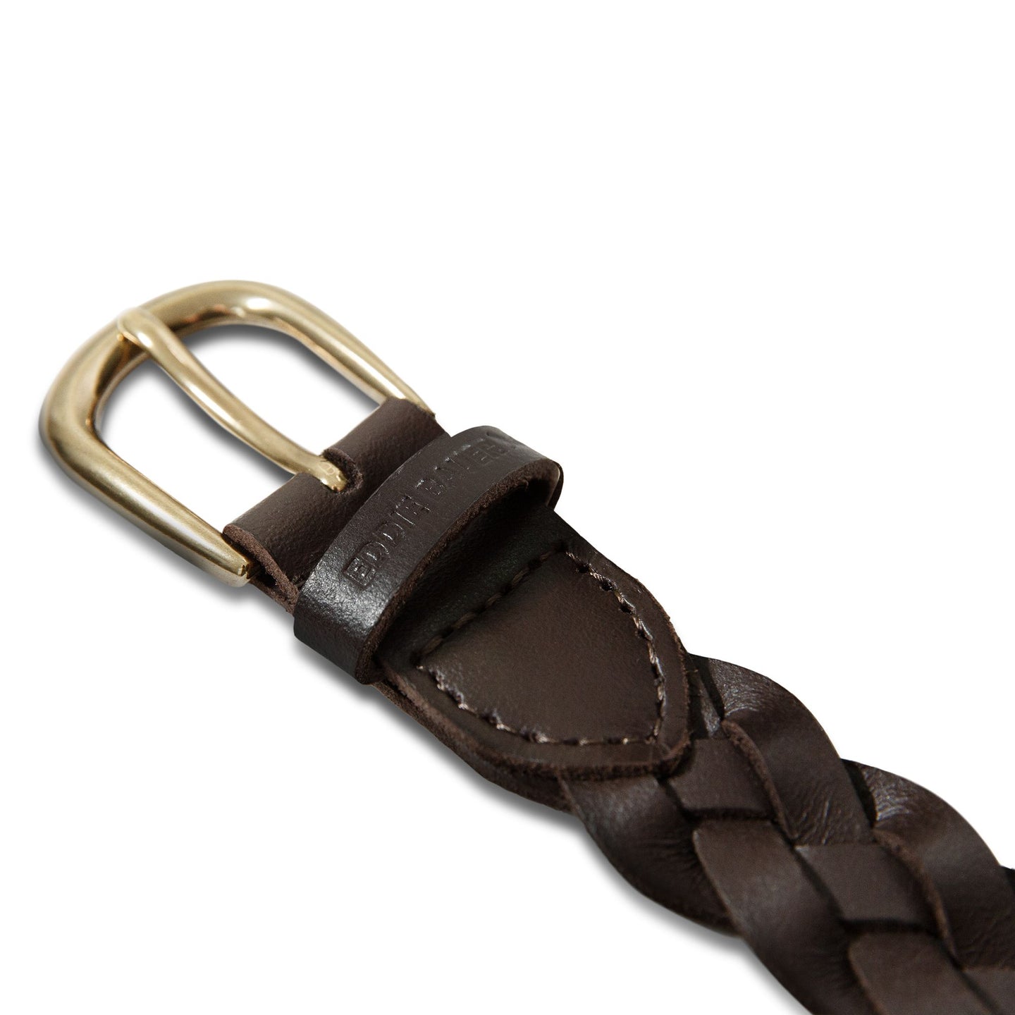 Thin Braided Leather Belt-Brown-3