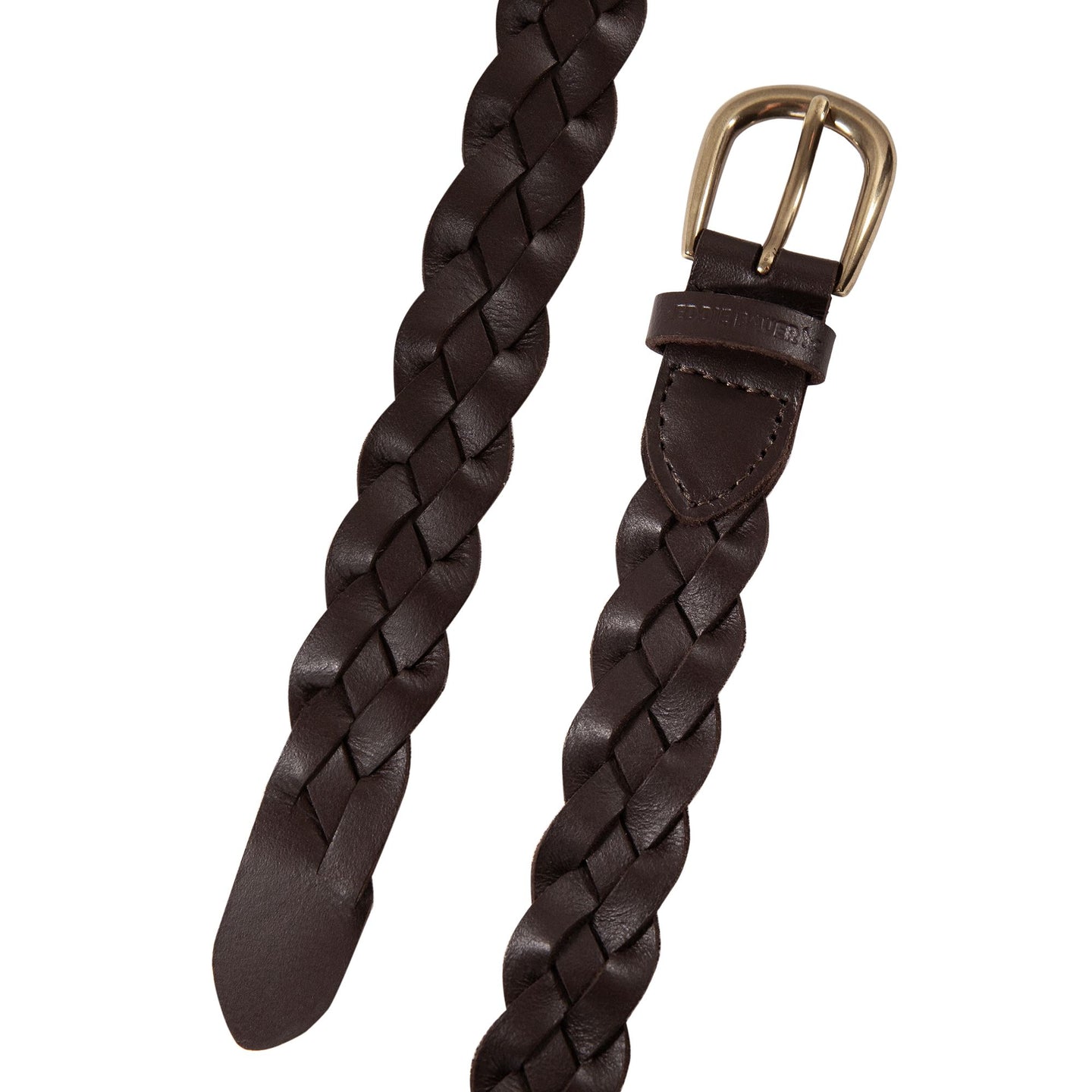 Thin Braided Leather Belt-Brown-4
