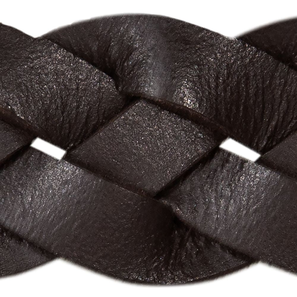 Thin Braided Leather Belt-Brown-6