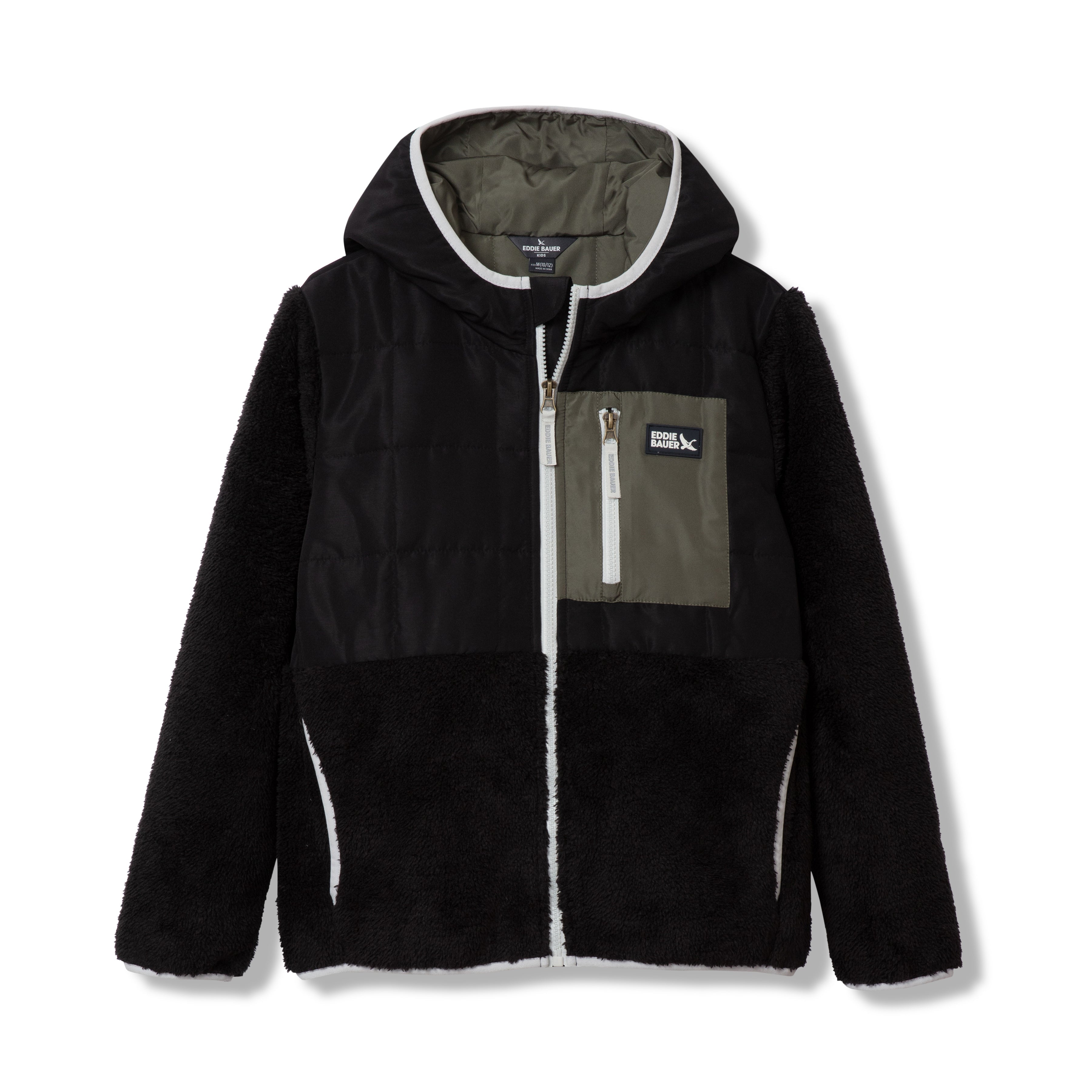 ジャケット・アウター 00s Eddie Bauer nylon hooded jacket BLK Eddie Bauer Kids Kids Fleece Mixed Media Hooded Jacket