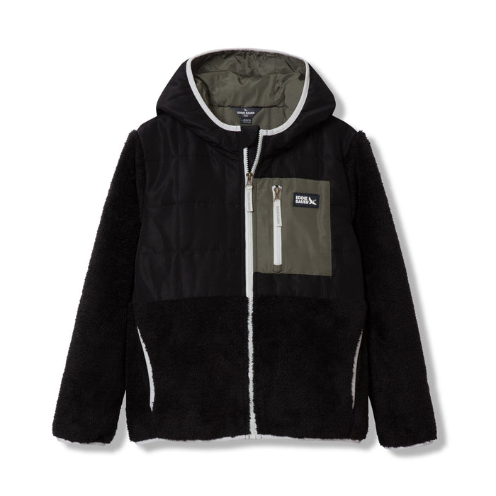 Kids Fleece Mixed Media Hooded Jacket