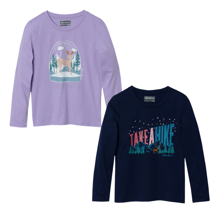 Girls Graphic Long-Sleeve T-Shirt - 2 Pack