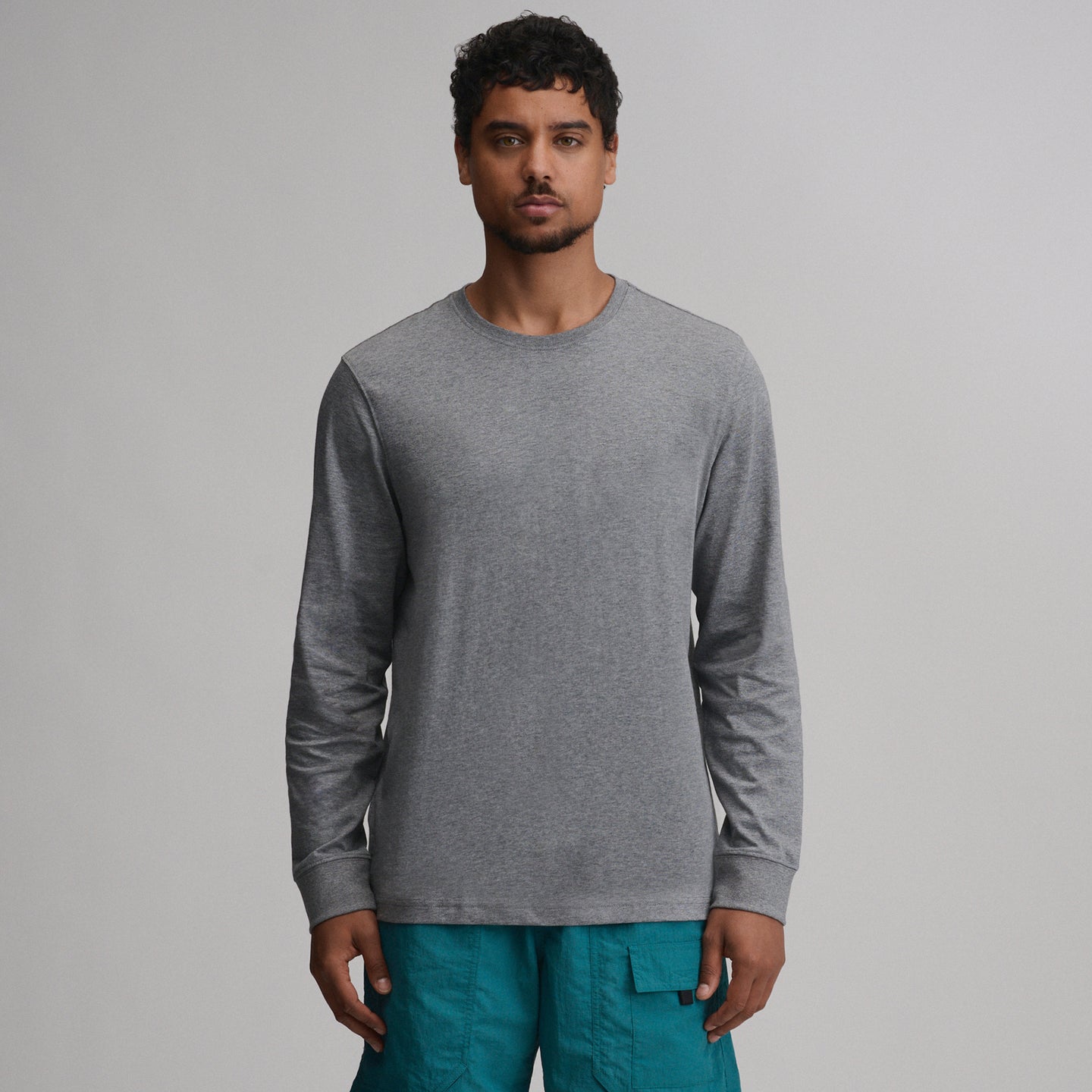 Men's Legend Wash 100% Cotton Long-Sleeve Classic T-Shirt-Med Heather Gray-33