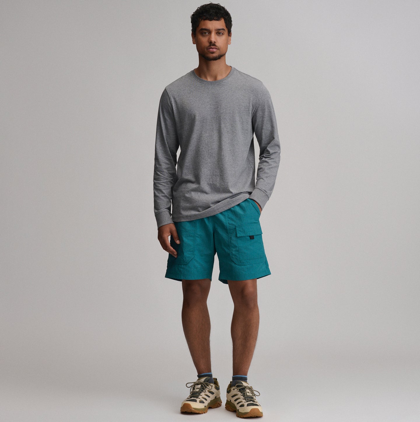 Men's Legend Wash 100% Cotton Long-Sleeve Classic T-Shirt-Med Heather Gray-35