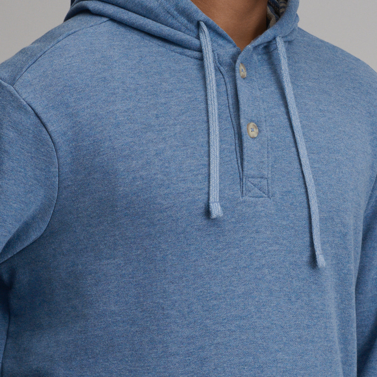 Men's Striped Hood Pullover-Hea/Blu-4