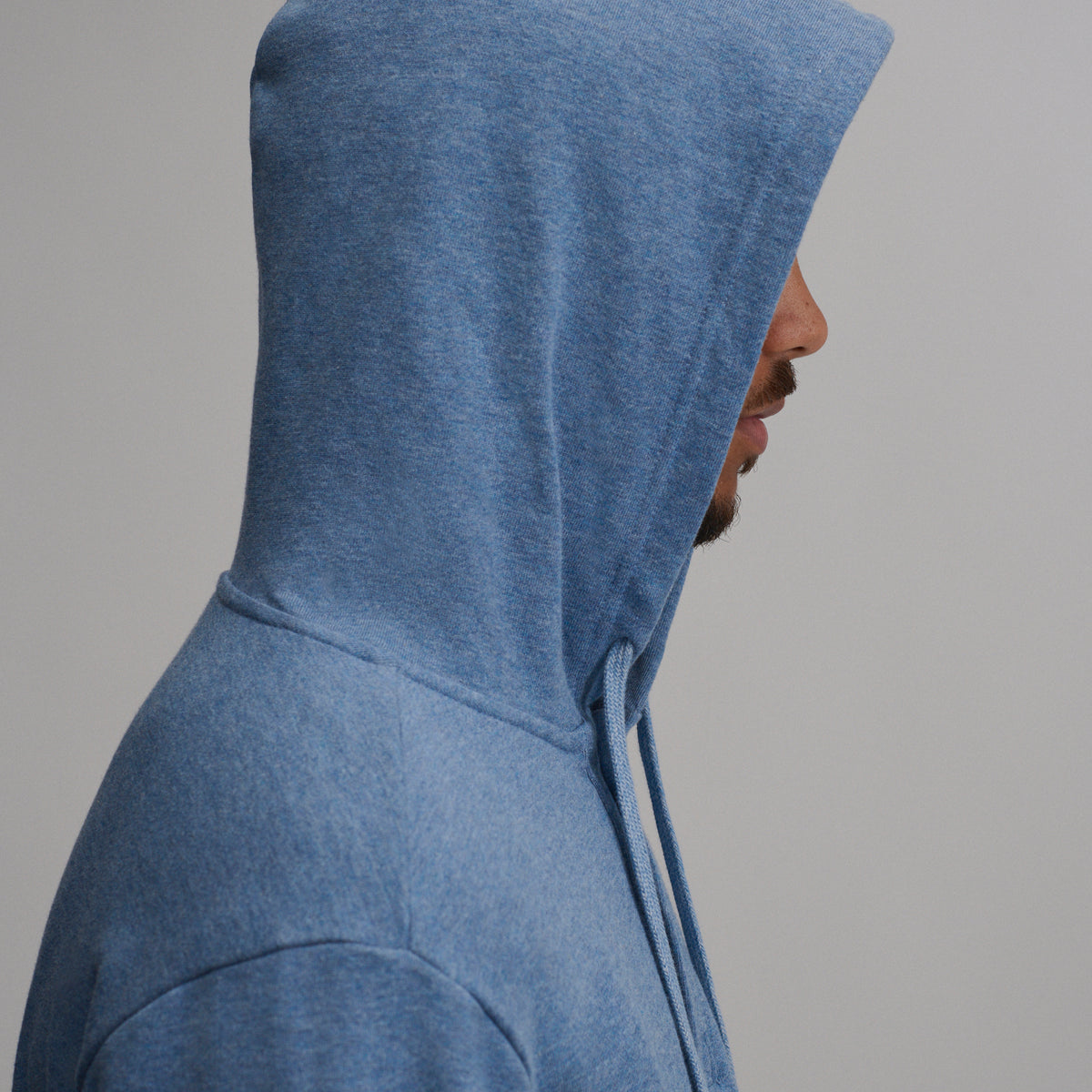 Men's Striped Hood Pullover-Hea/Blu-3