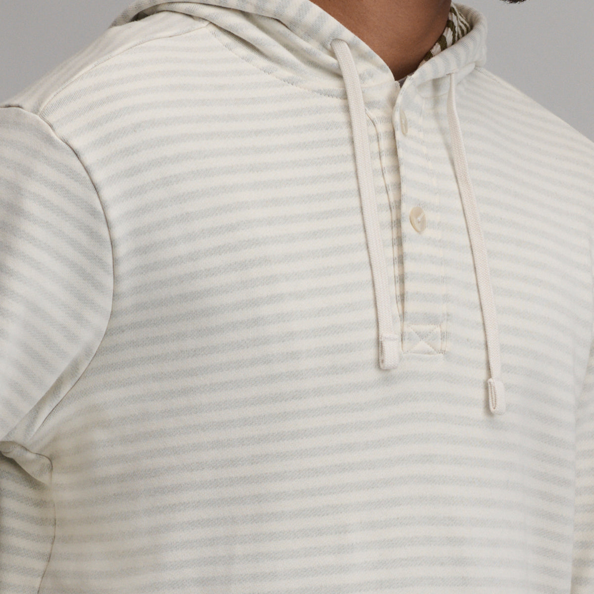 Men's Striped Hood Pullover-Ivory-9