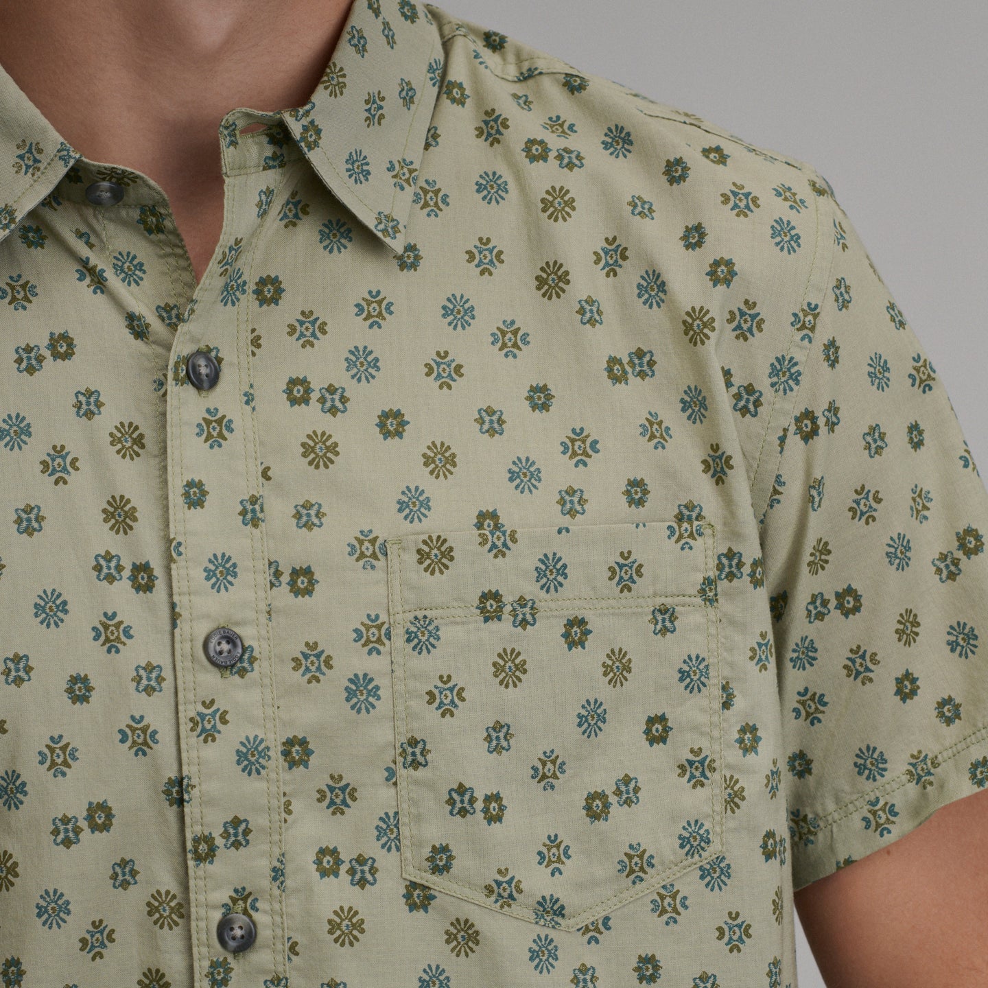 Men's Baja Short-Sleeve Shirt - Print-Dusty Sage-7