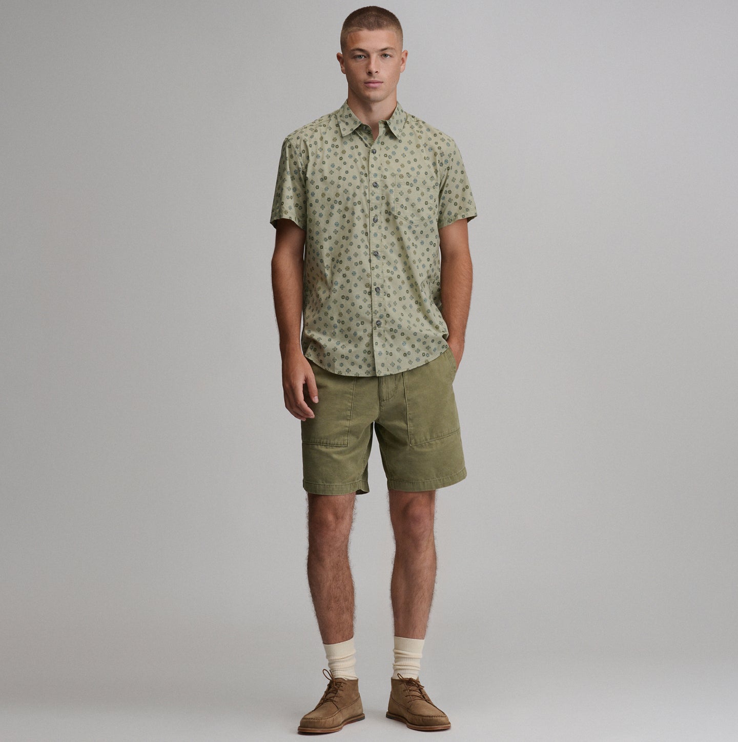 Men's Baja Short-Sleeve Shirt - Print-Dusty Sage-8