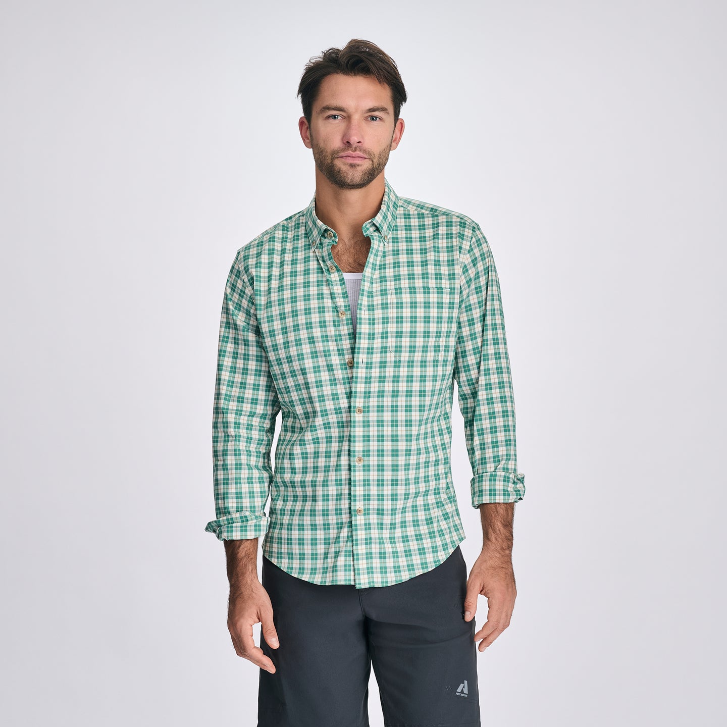 Men's Voyager Flex Long-Sleeve Shirt-Vibrant Green-4