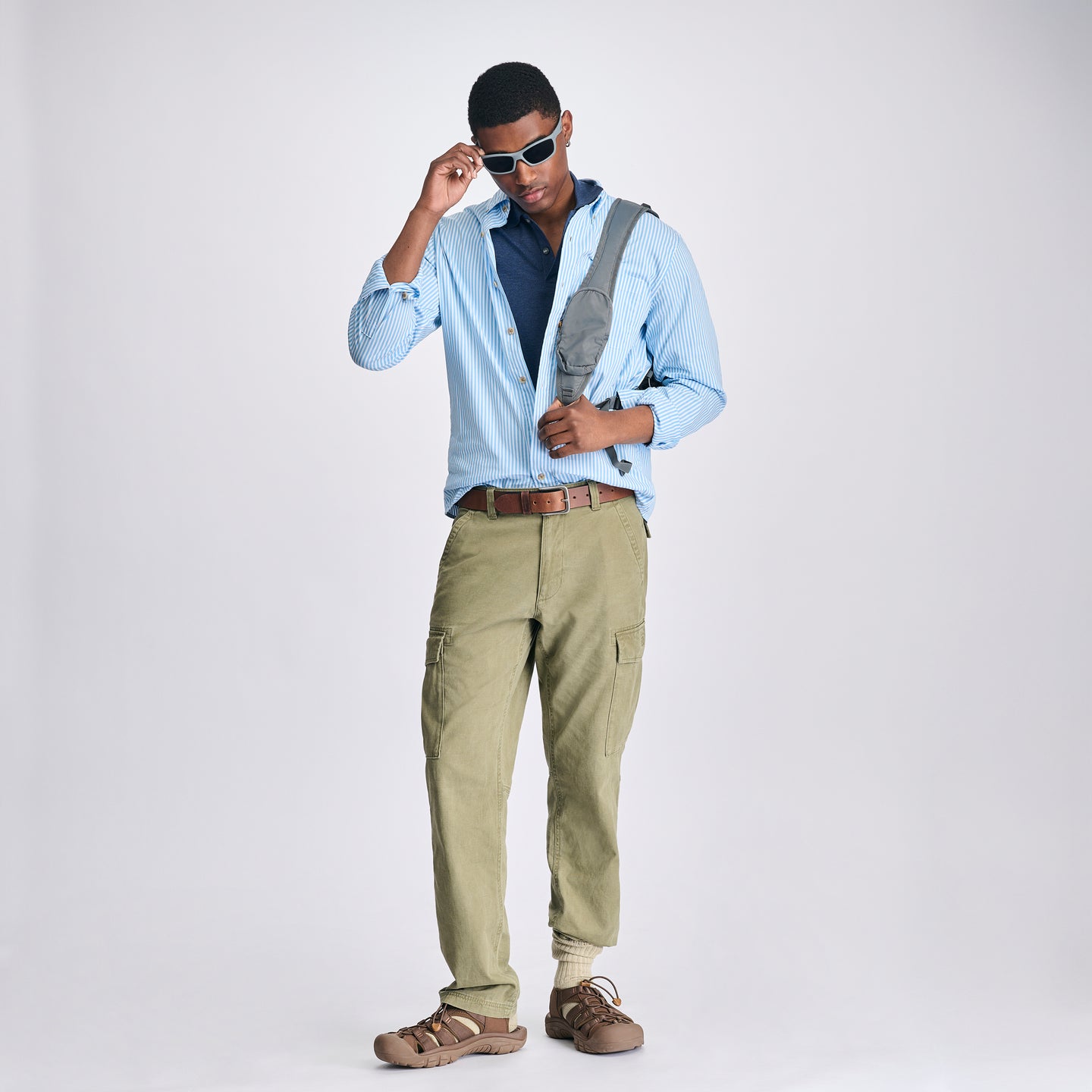Men's Voyager Flex Long-Sleeve Shirt-Island Blue-8