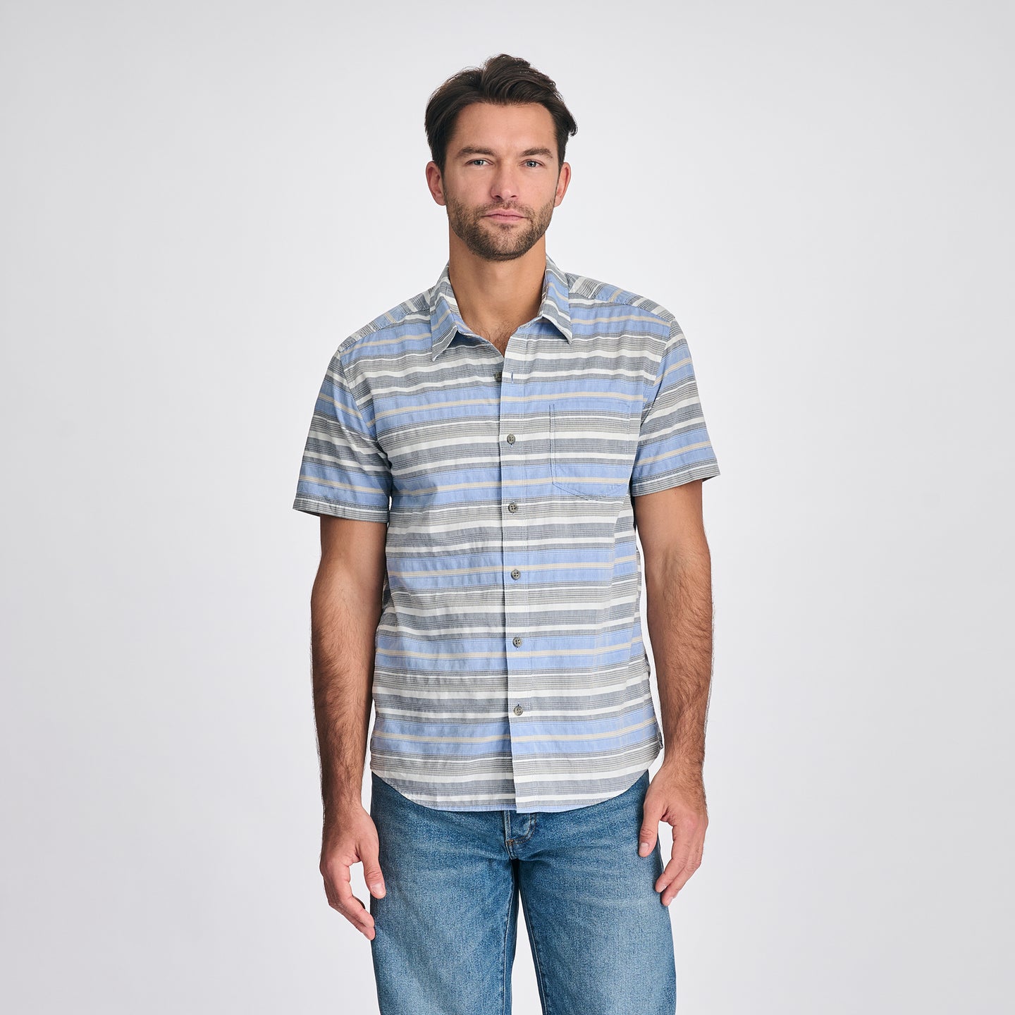 Men's Camano Dobby Shirt-Tile Blue-1