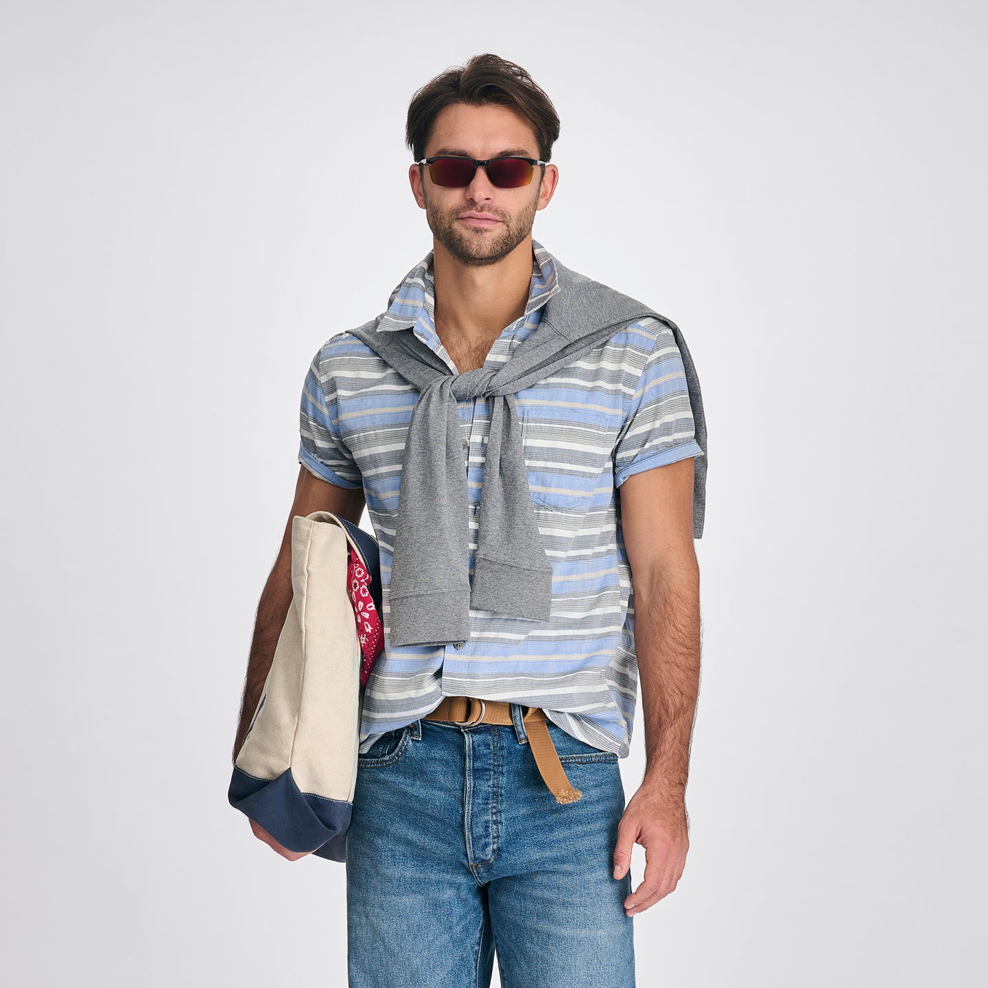 Men's Camano Dobby Shirt-Tile Blue-4