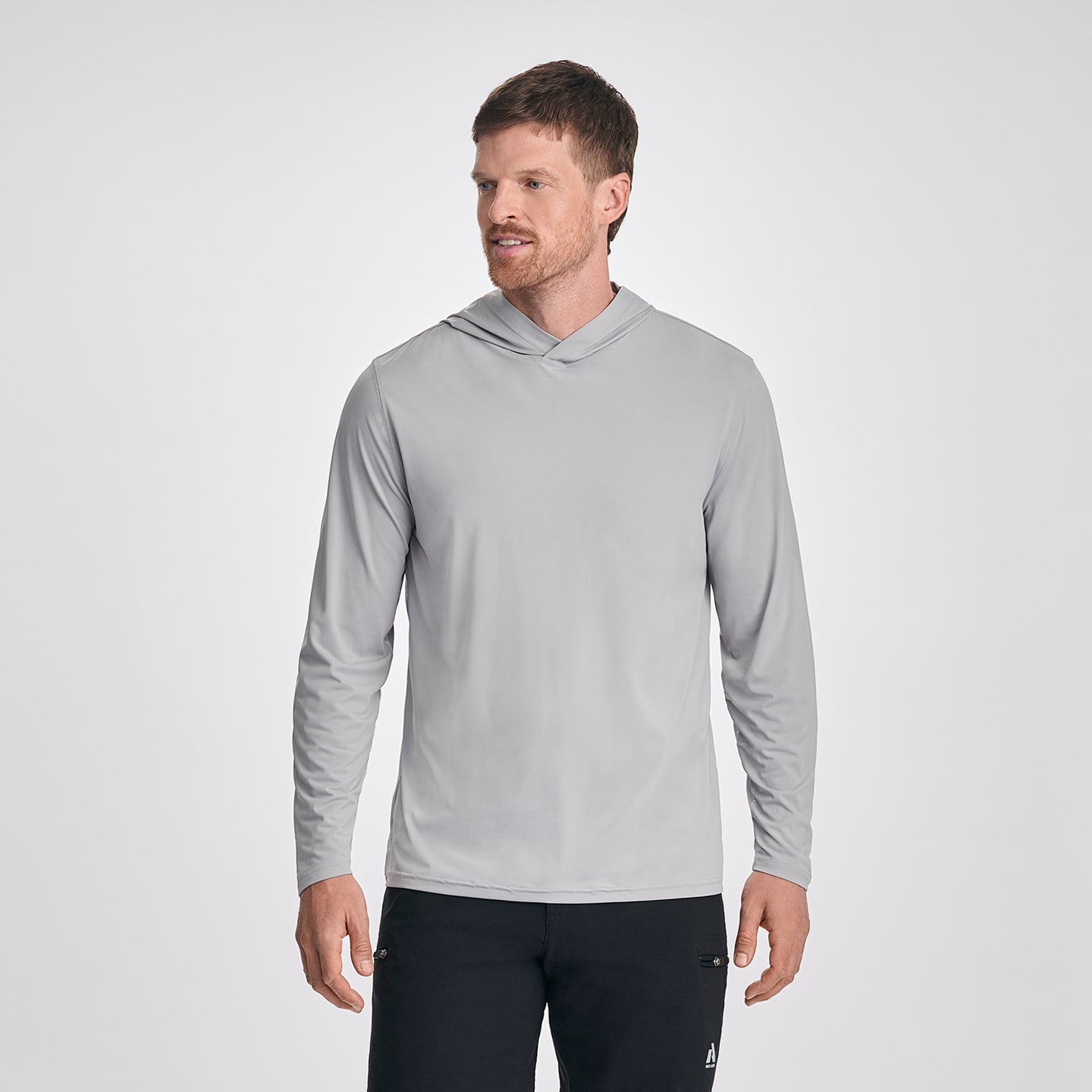 Men's LS Sundrift Upf Po Hoodie-Gray-3