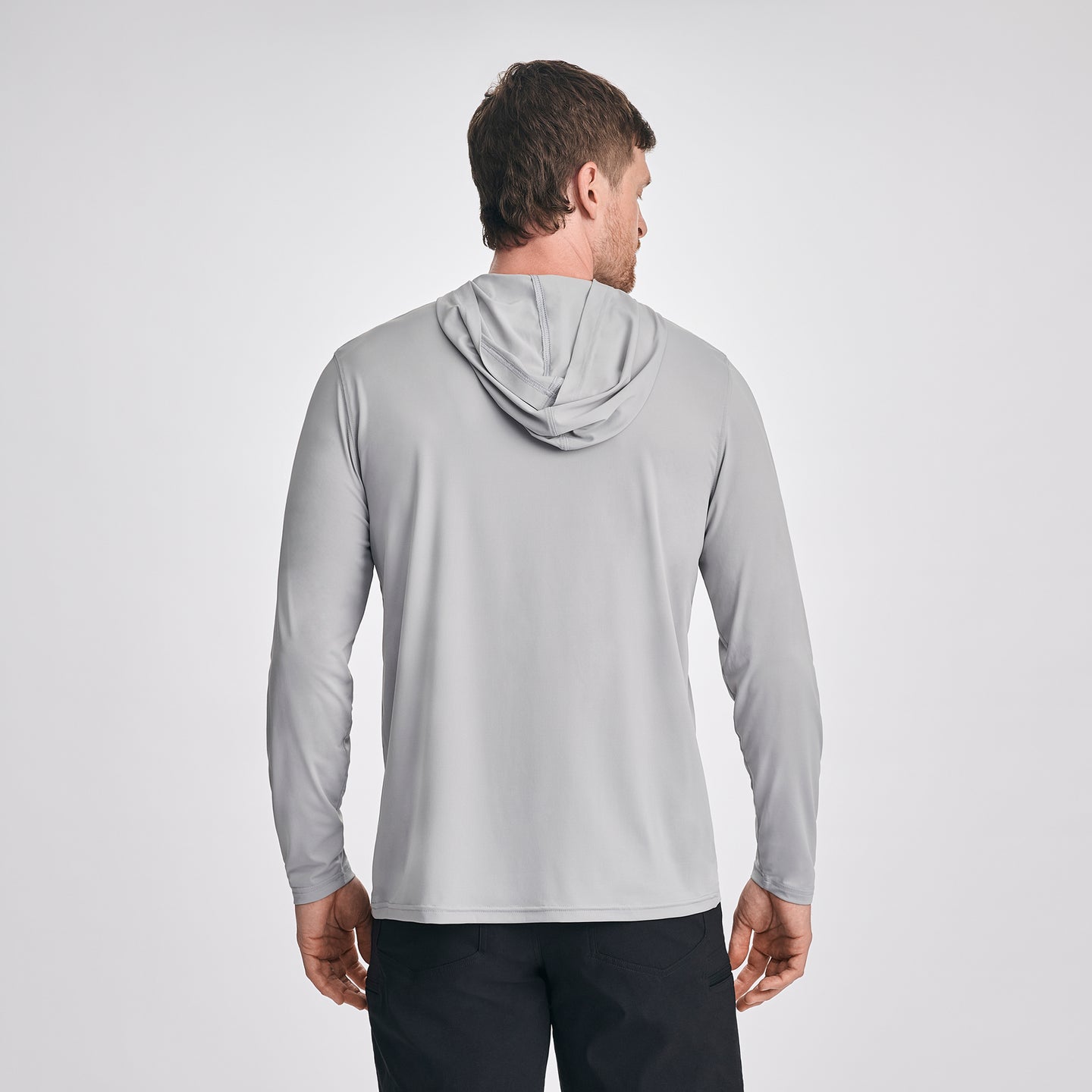 Men's LS Sundrift Upf Po Hoodie-Gray-4