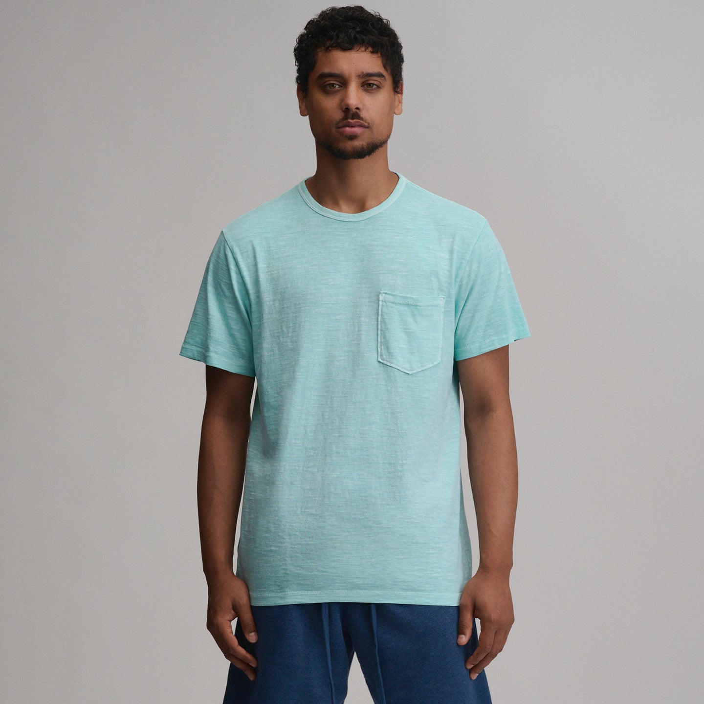 Men's Sunwashed Cotton T-Shirt-Tropical Blue-1
