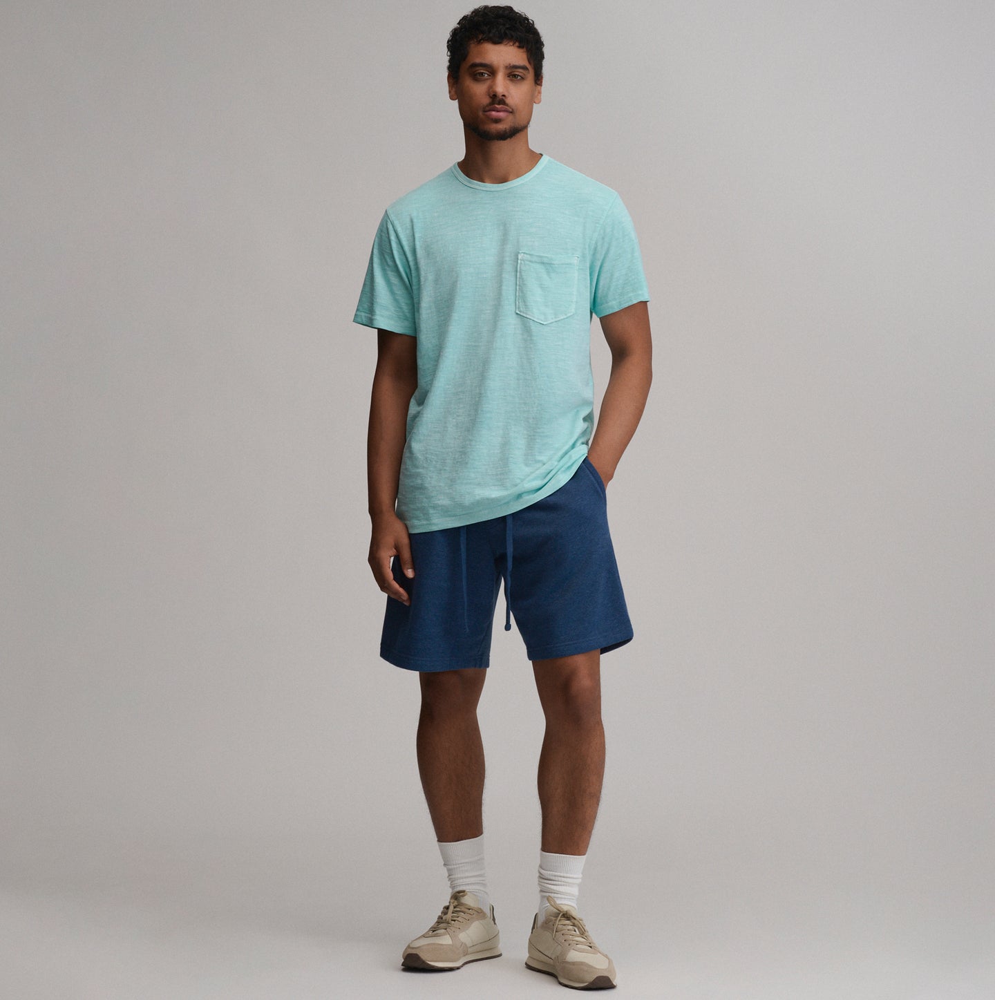 Men's Sunwashed Cotton T-Shirt-Tropical Blue-4