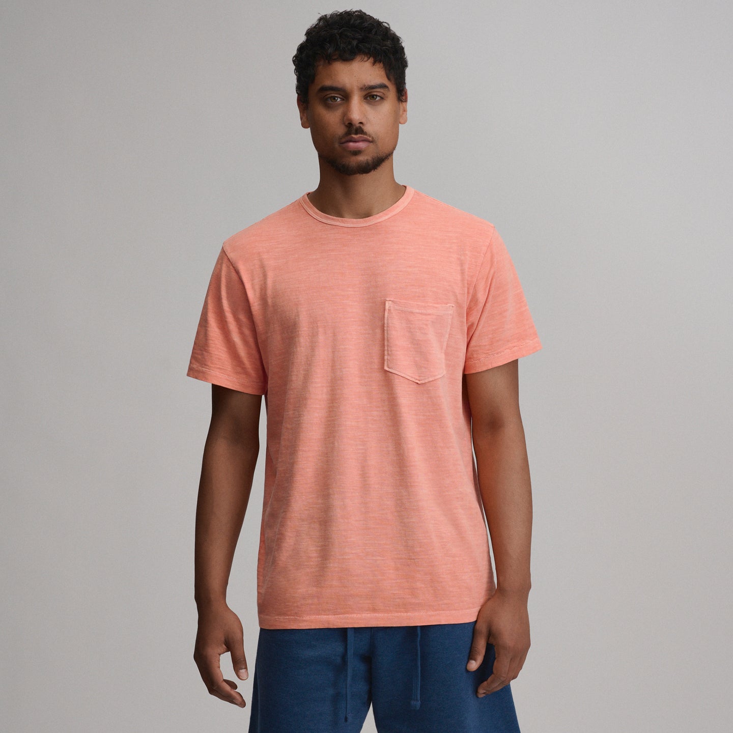 Men's Sunwashed Cotton T-Shirt-Dusty Coral-5